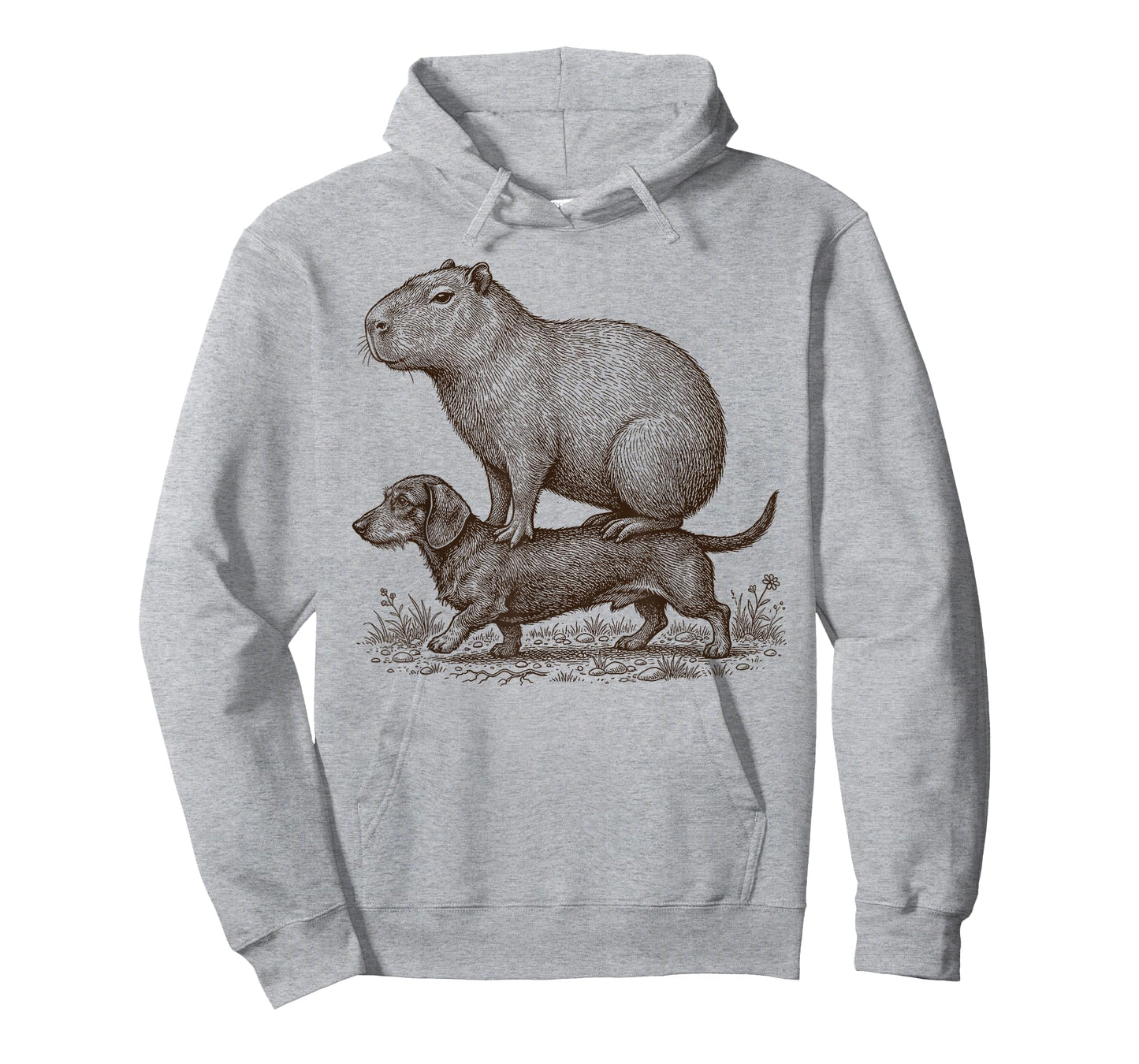 Funny Vintage Capybara Riding Wiener Dachshund Dog Lover T-Shirt