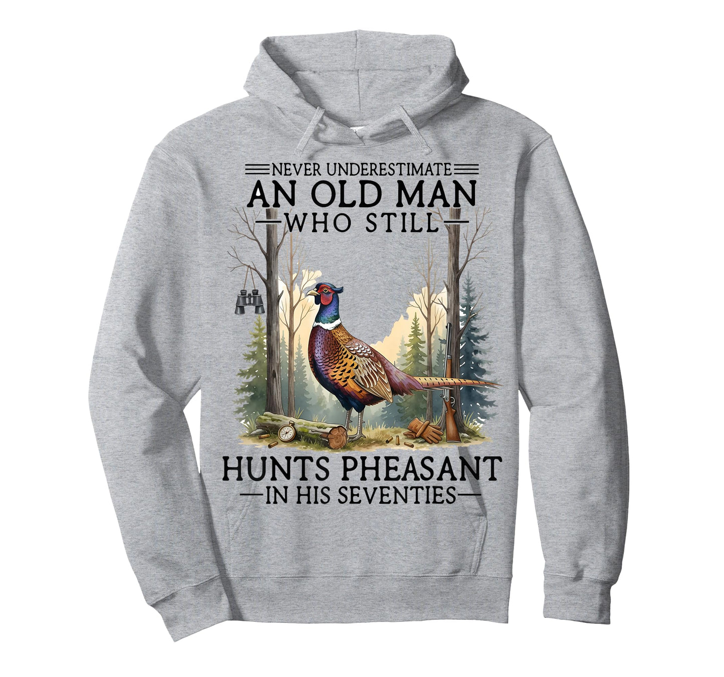 an Old Man Who Still Hunts Pheasant in 70s T-Shirt