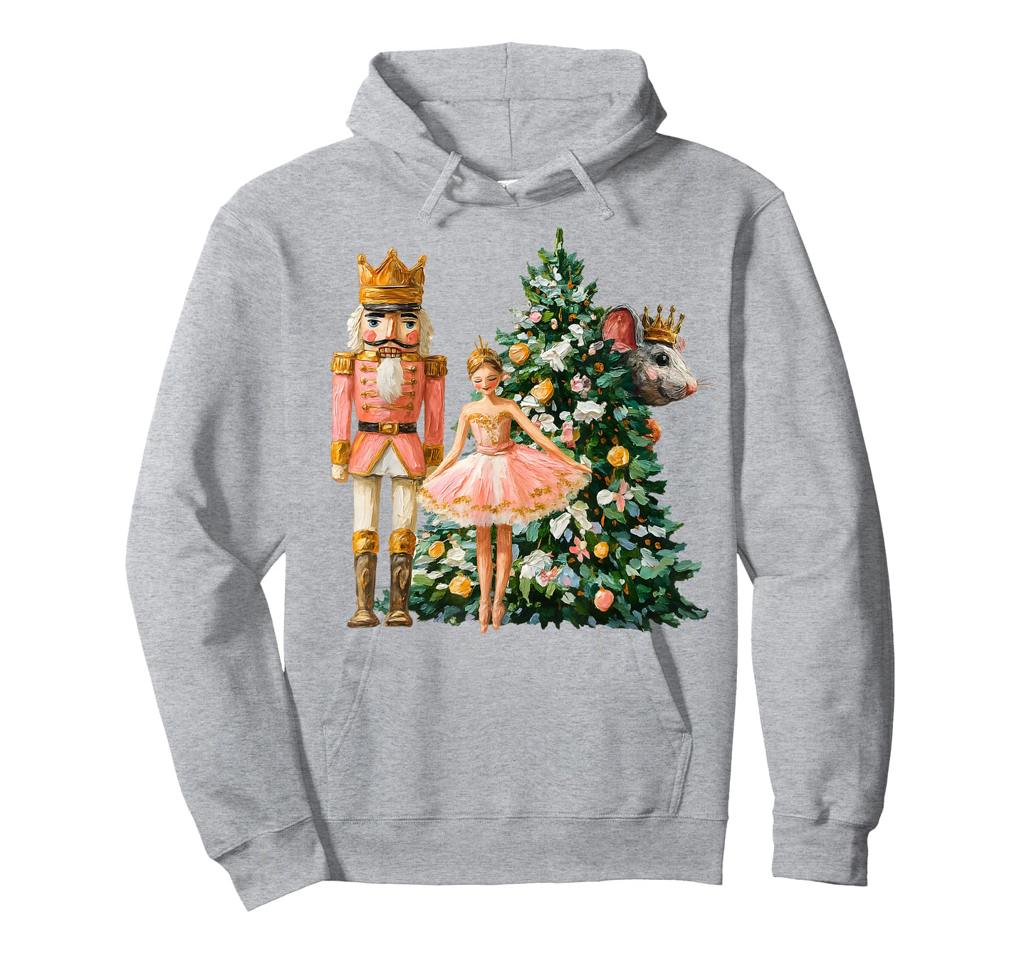 Retro Nutcracker Ballet Pink Christmas Xmas Vibes Women Kids T-Shirt