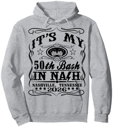 It’s My Nashville 50th Birthday Whiskey Theme Double Print Hoodie - Hoodie | Ash