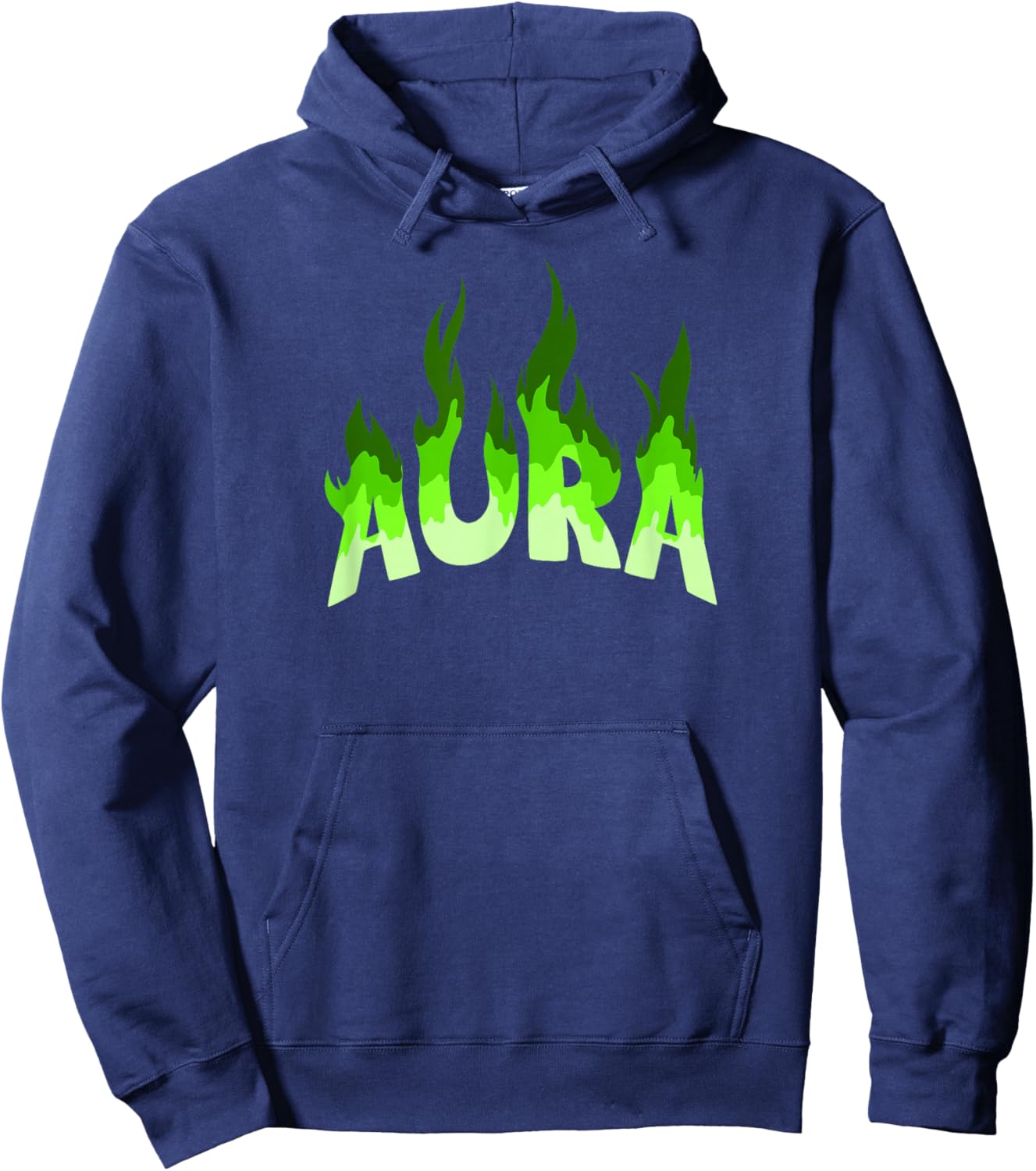 Green Color Aura Green Graphic Hoodie - Hoodie | Navy
