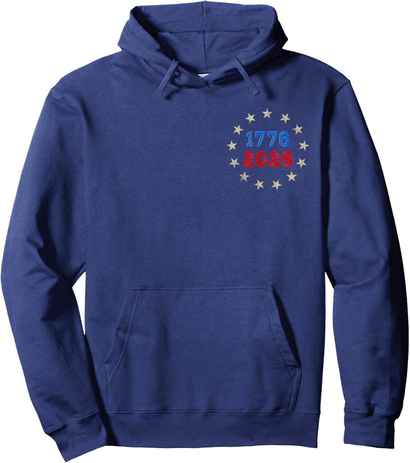 250 Years American Flag (2 Sides) Front and Back Hoodie - Hoodie | Navy