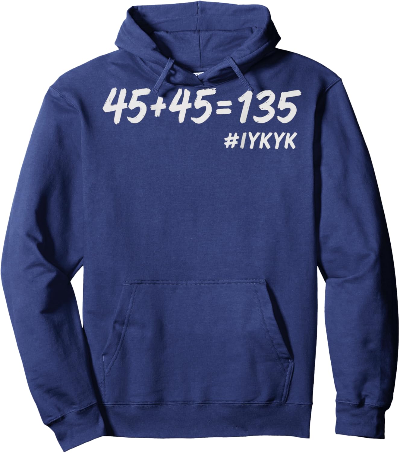 45+45=135, Funny Weight Lifting Fitness Squat Bench Gym Math Hoodie - Hoodie | Navy