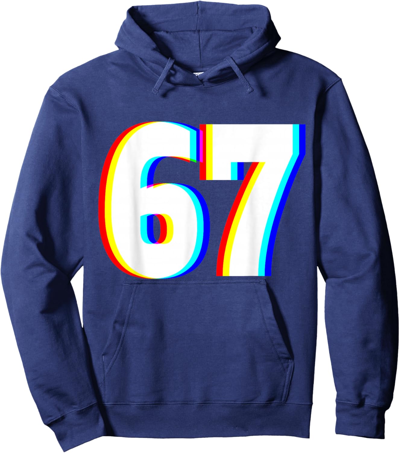 Six Seven 6 7 EDM Optical Illusion Hoodie - Hoodie | Navy