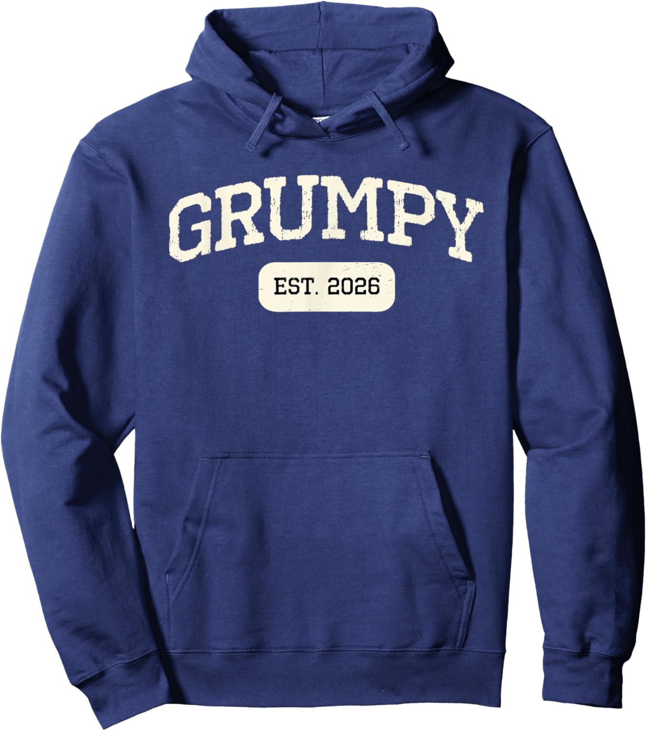 New Grumpy Est 2026 1st First Time Pregnancy Announcement Hoodie - Hoodie | Navy