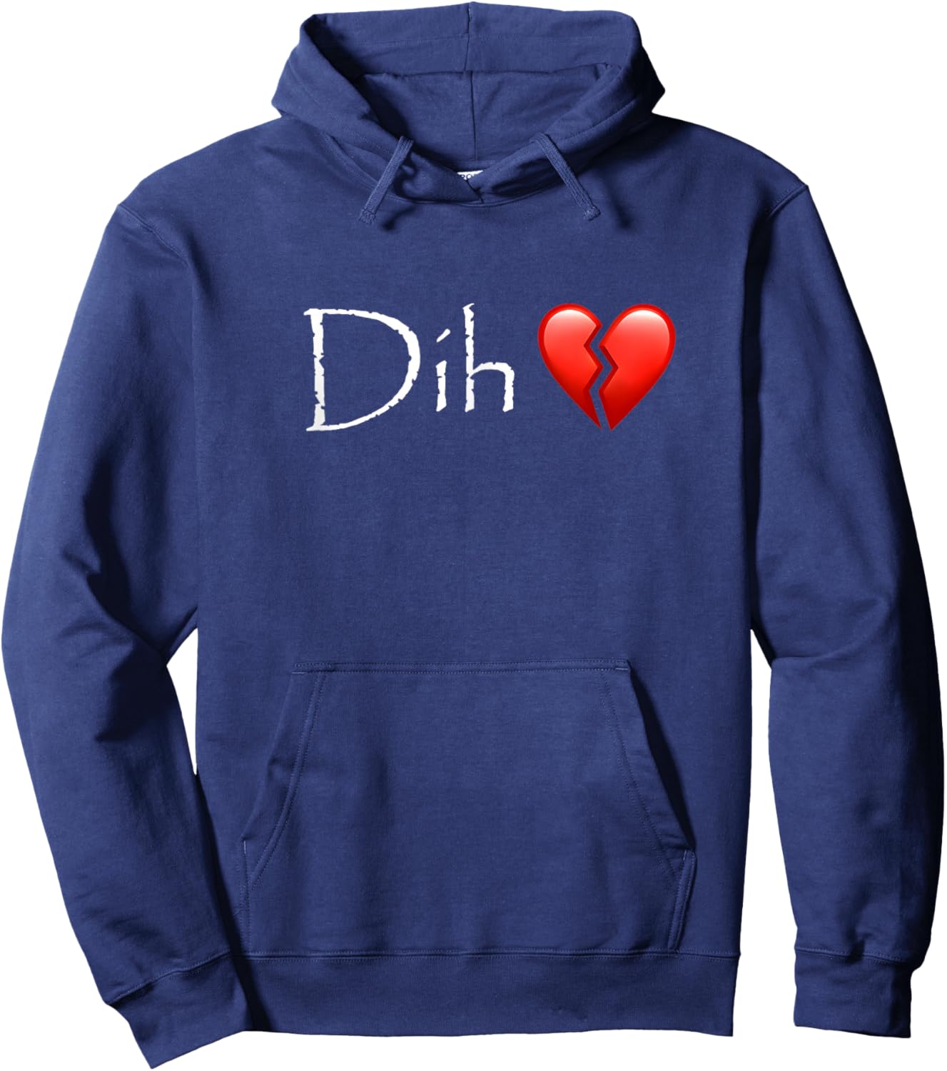 Broken Heart | Funny Misspelled brainrot unhinged Hoodie - Hoodie | Navy