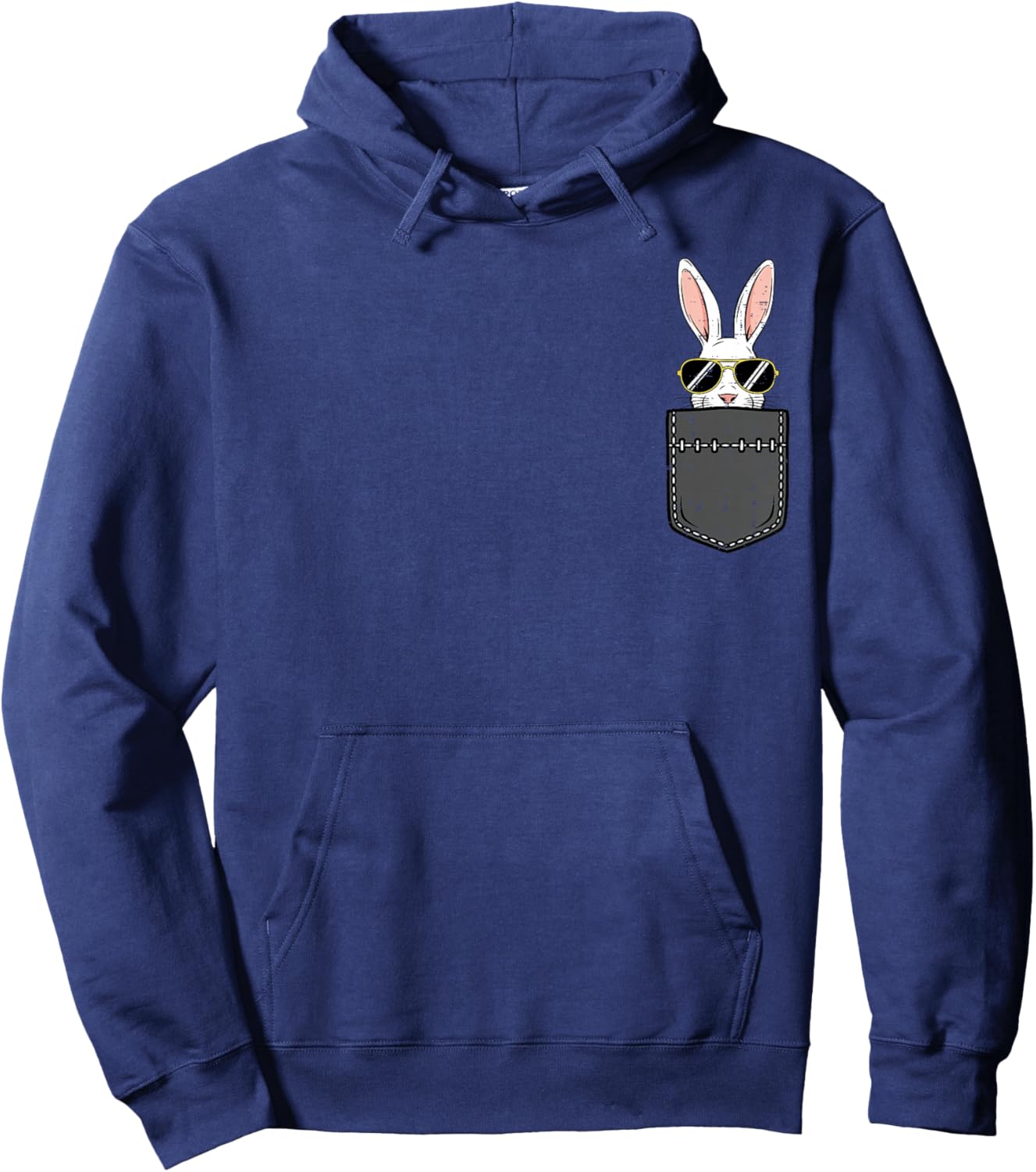 Easter Bunny Sunglasses Pocket Cool Rabbit Men Women Kids Hoodie - Hoodie | Navy