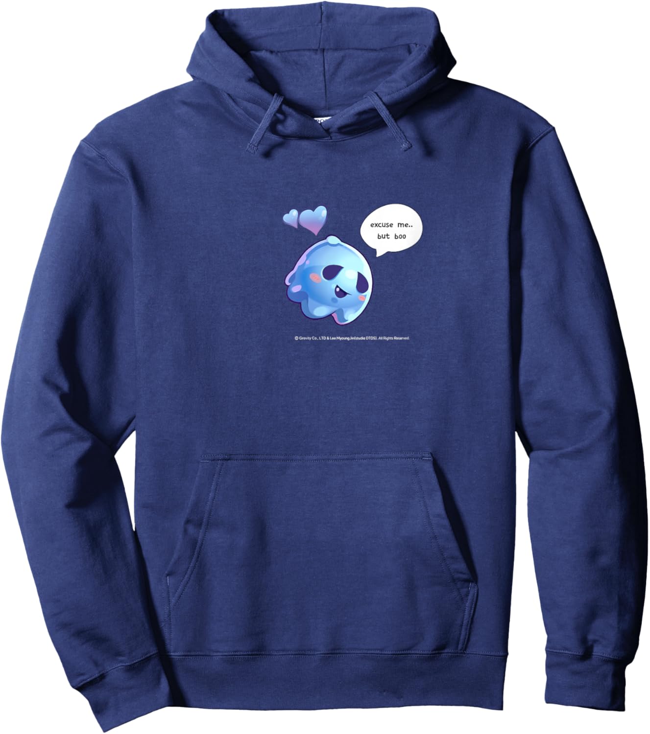 [2025 Halloween] Ragnarok Blue Poring with Heart Hoodie - Hoodie | Navy