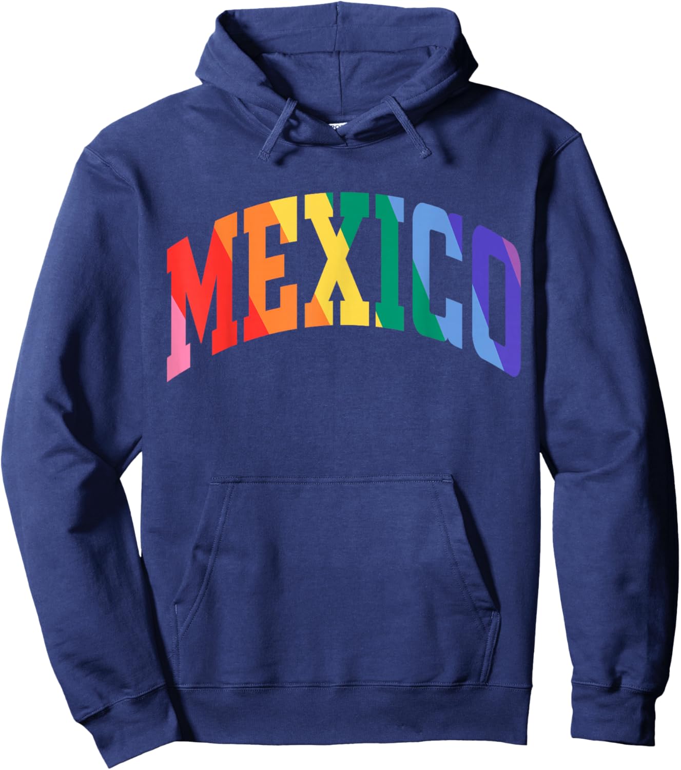 Gay Pride Mexico LGBTQ Lesbian Ally LGBTQ Rainbow Mexican Hoodie - Hoodie | Navy