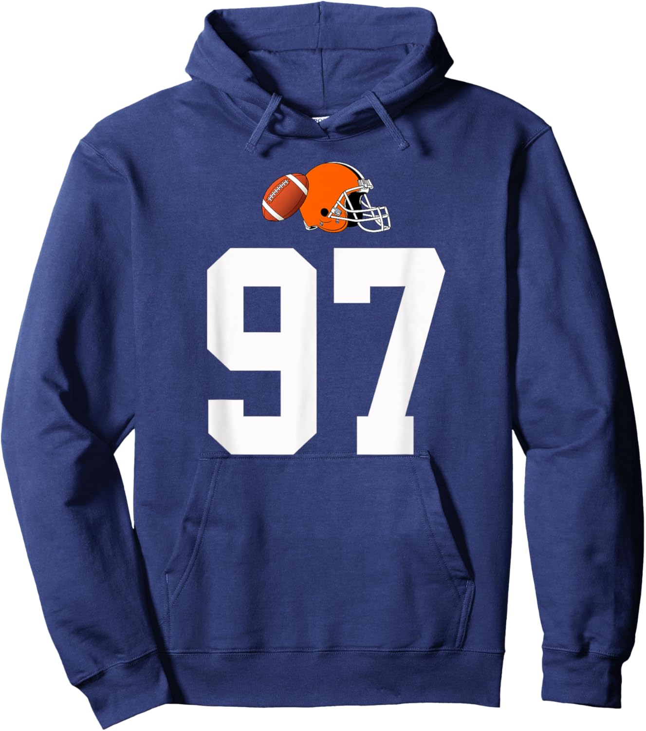 American Football Helmet Style Vintage Number 97 Hoodie - Hoodie | Navy