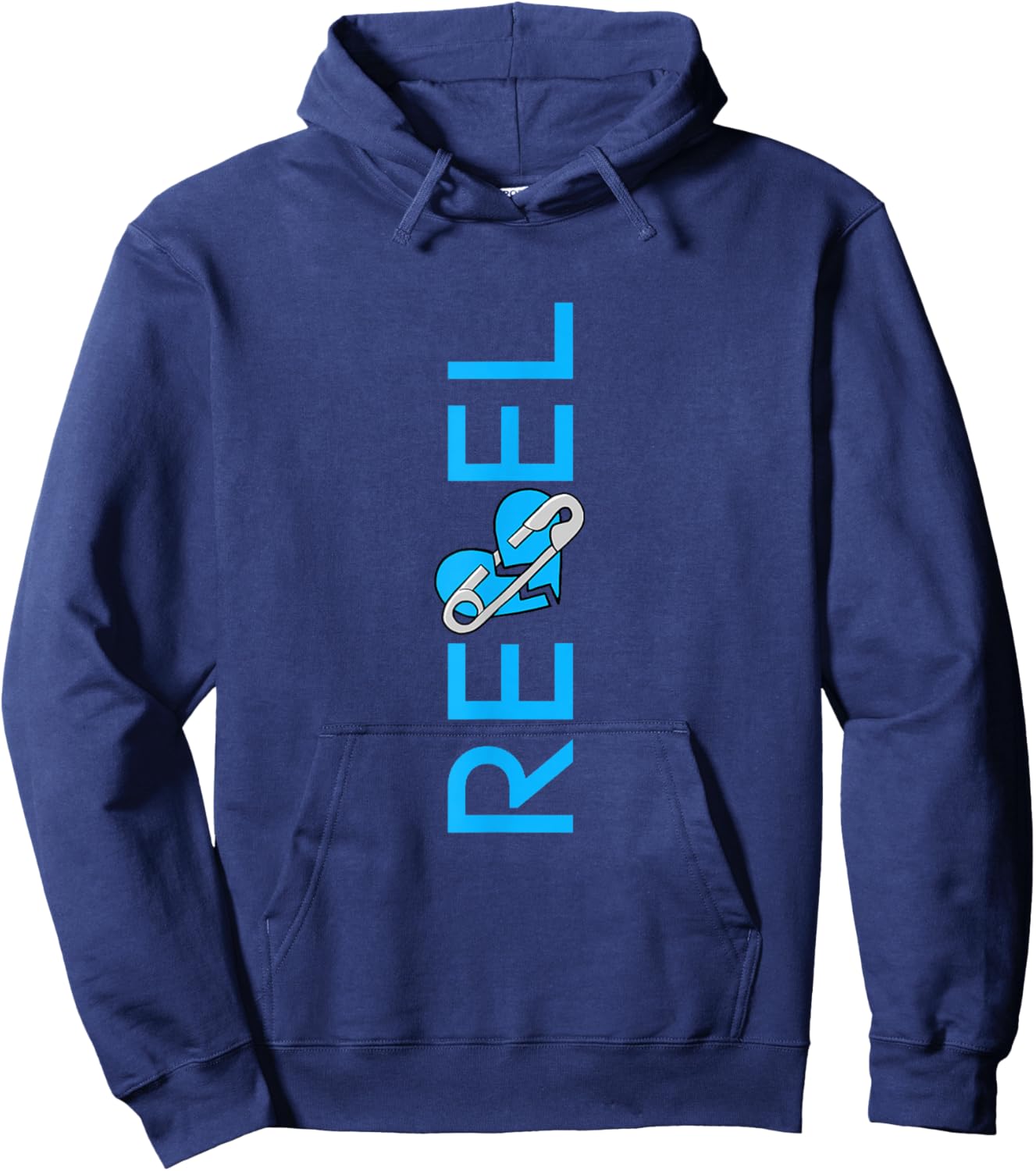 Blue Color Rebel Vertical Blue Graphic Hoodie - Hoodie | Navy