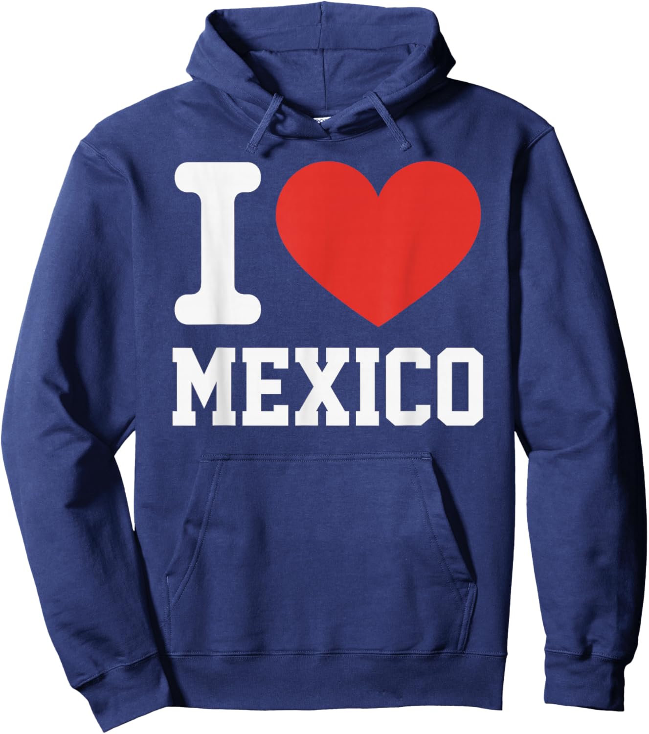 I Love Mexico Heart Souvenir Lovers Pride Travel Hoodie - Hoodie | Navy