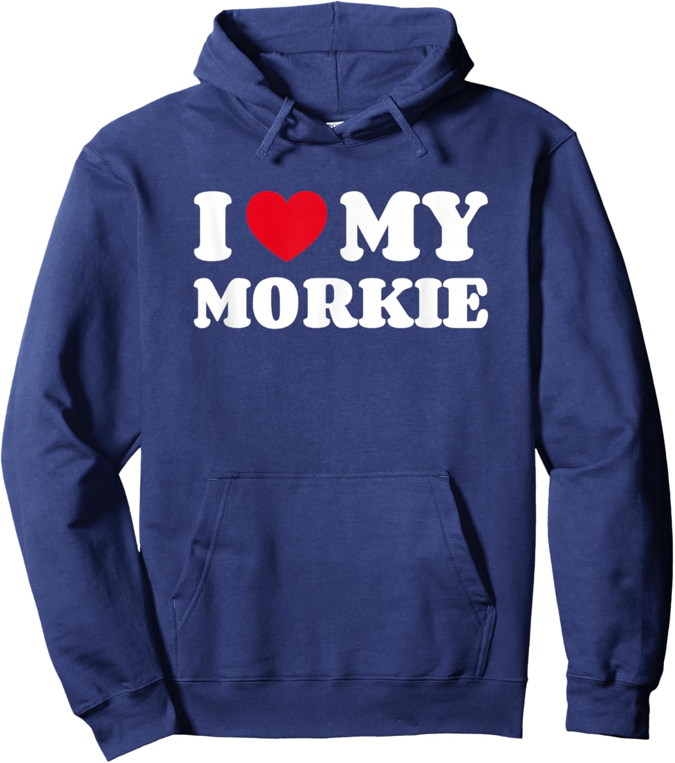 Yorkteses Morkies Yorktese I Love My Morkie Dog Owner Heart Hoodie - Hoodie | Navy