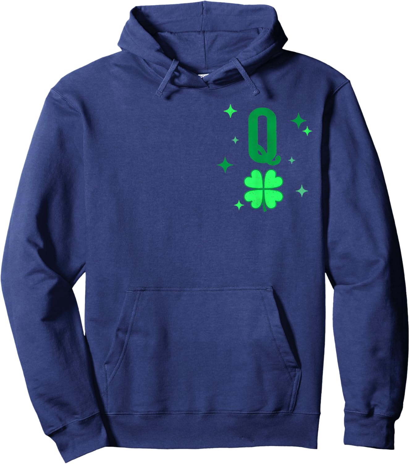 Irish Queen of Hearts Saint Patricks Day Playing Card 2Sided Hoodie - Hoodie | Navy