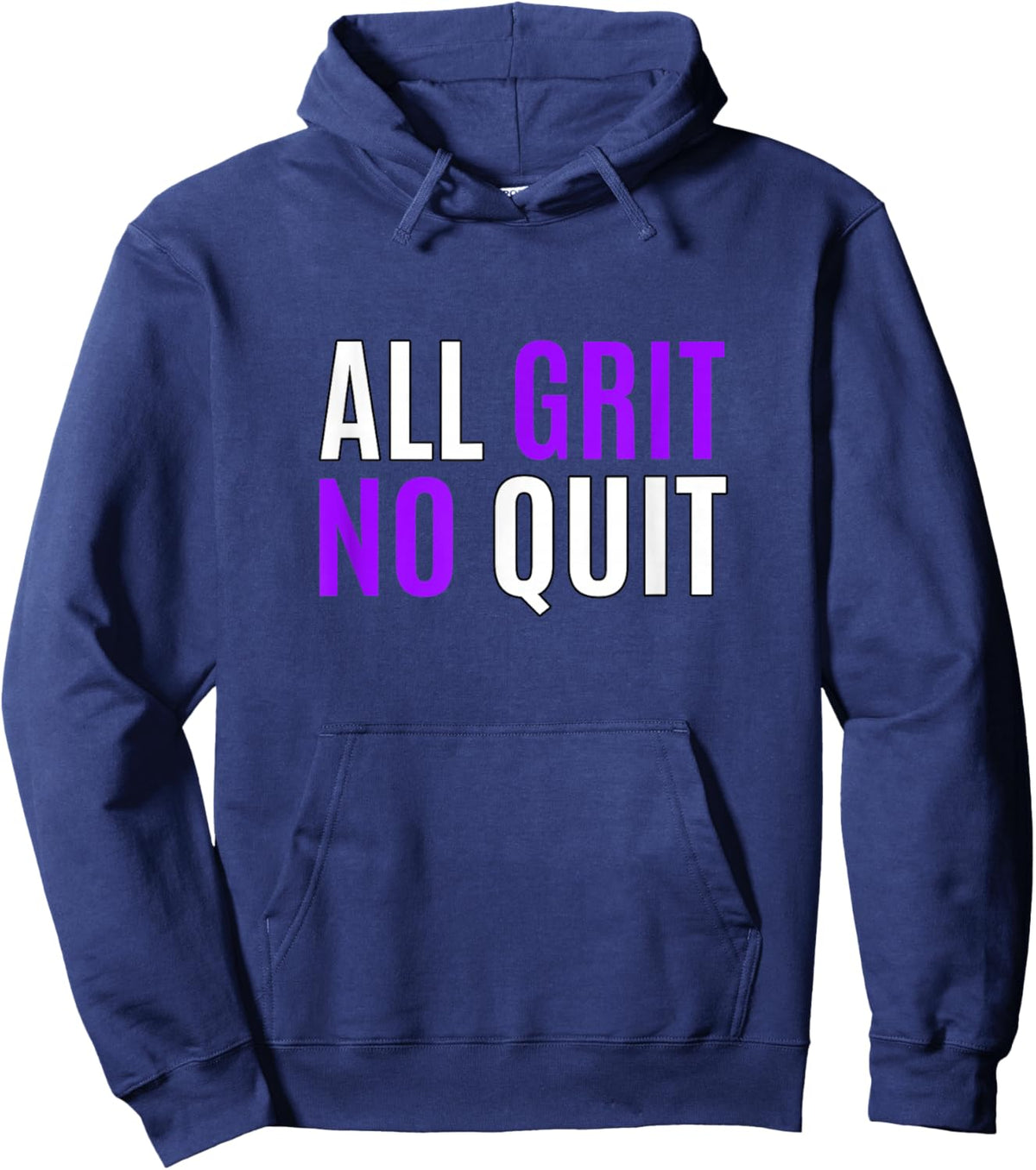 Purple Color All Grit - No Quit Purple Graphic Hoodie - Hoodie | Navy