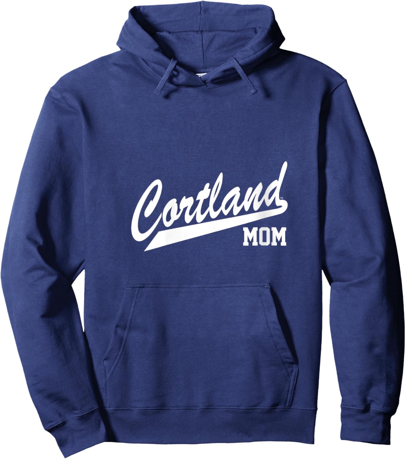 Women's SUNY Cortland Mom Red Dragons Script Mother's V-Neck Hoodie - Hoodie | Navy