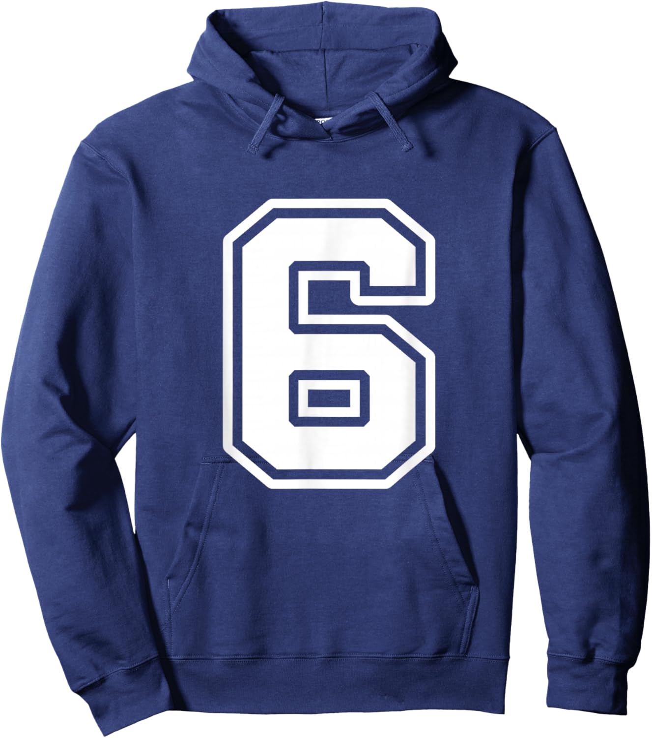 6th Birthday 6 Years Number 6 Uniform Sports Team Jersey Hoodie - Hoodie | Navy