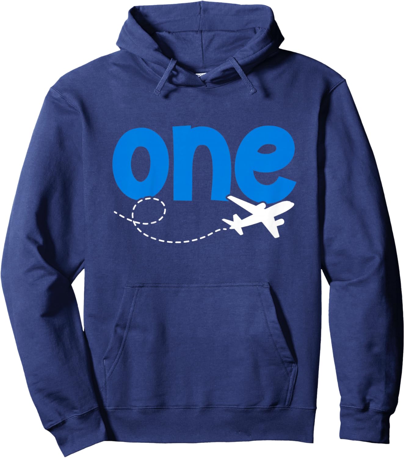 1st Airplane Birthday Party One Year Old Pilot Birthday Hoodie - Hoodie | Navy