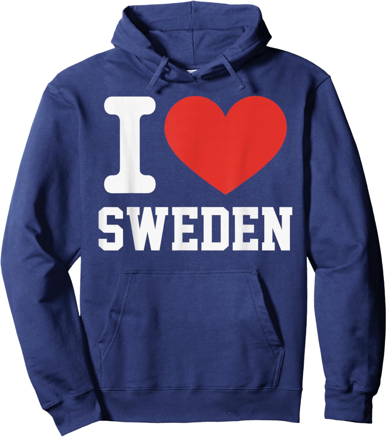 I Love Sweden Heart Souvenir Lovers Pride Travel Hoodie - Hoodie | Navy