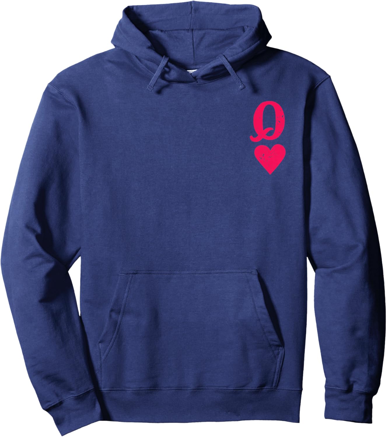 (ON Back) Women Girls V-Day Queen of The Hearts Valentines Hoodie - Hoodie | Navy