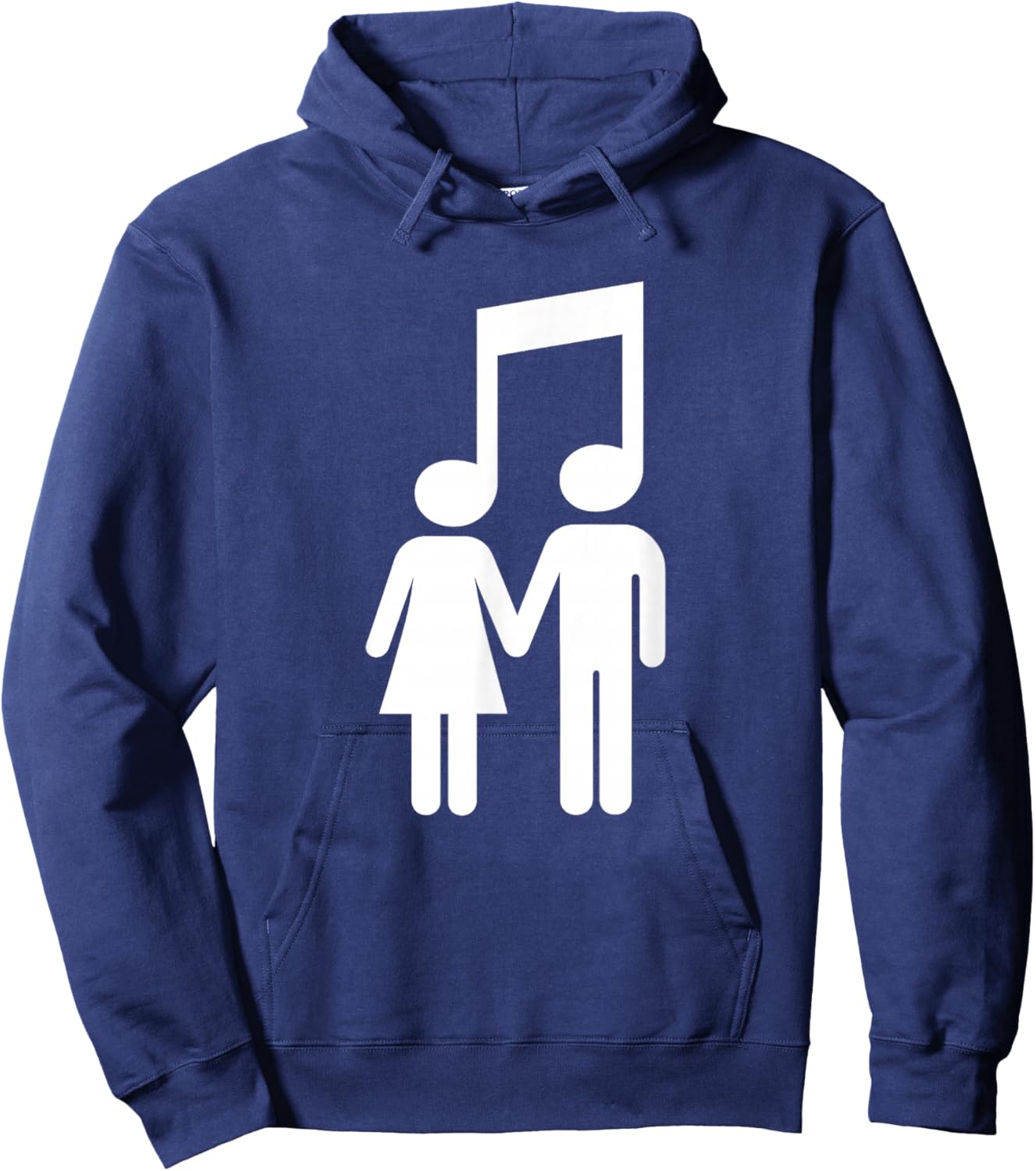 Music Note Stick Love Figure Concert Couple Hoodie - Hoodie | Navy