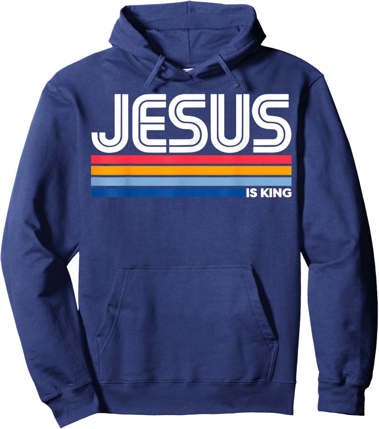 Jesus is King Christian Cross God Faith Bible Religious Pray Hoodie - Hoodie | Navy