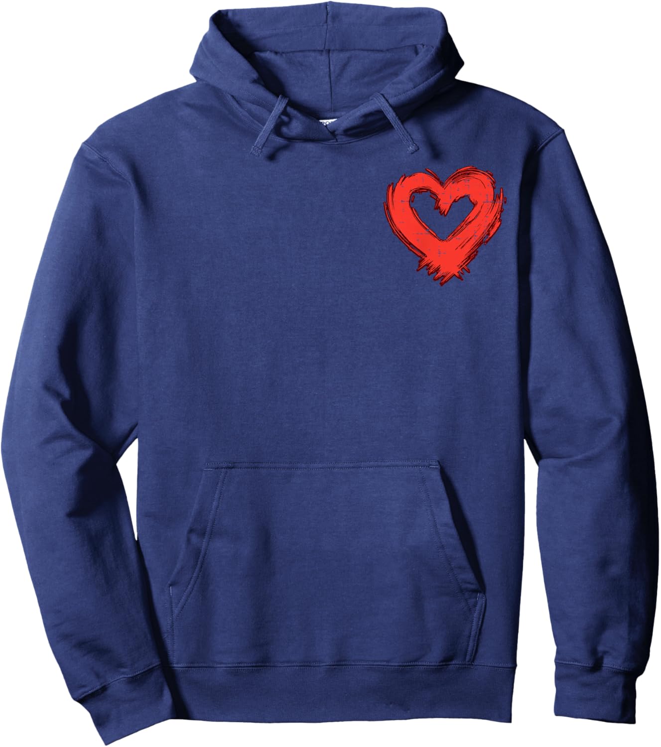 Valentines Day Heart Pocket Love Minimalist Men Women Kids Hoodie - Hoodie | Navy