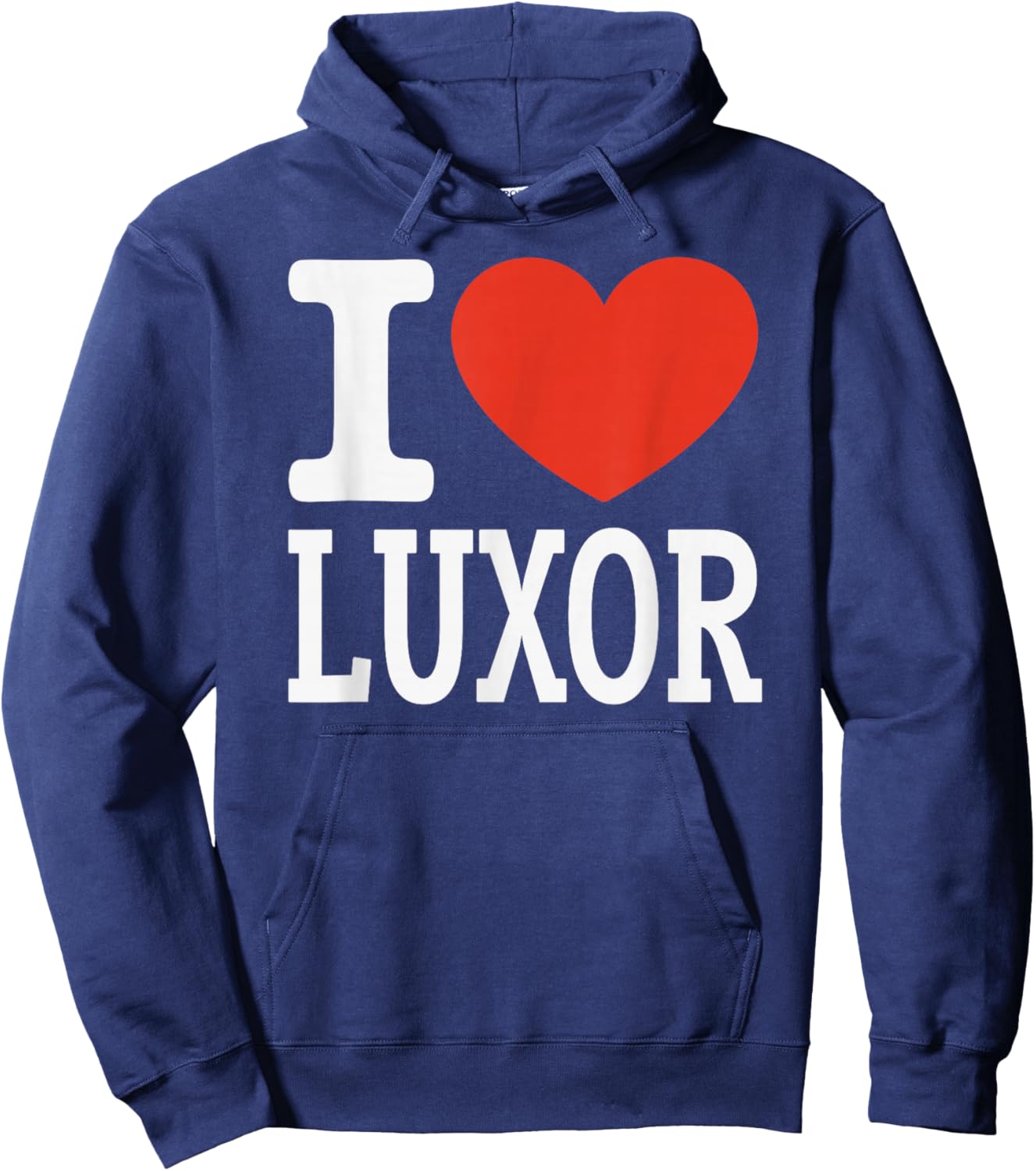 I Love Luxor City Heart Graphic Souvenir Travel Hoodie - Hoodie | Navy