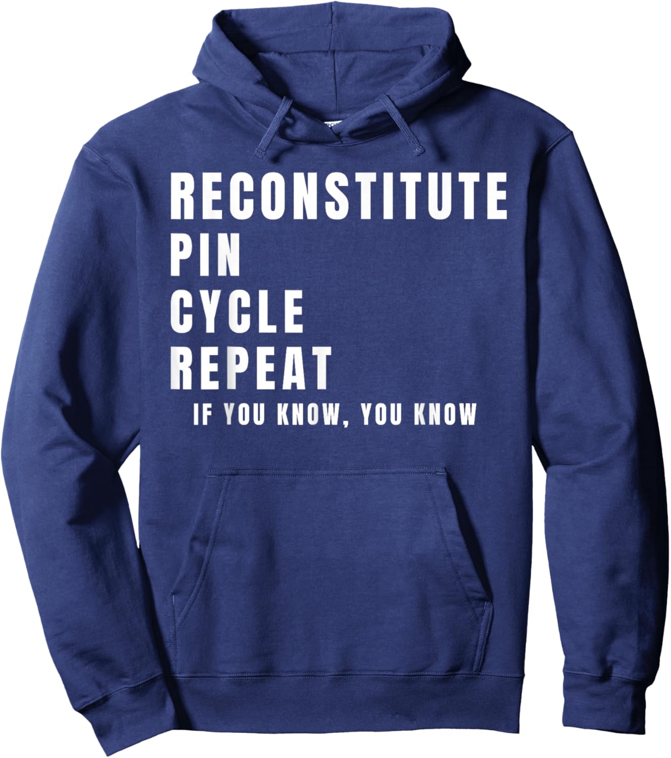 Funny Reconstitute Pin Cycle Repeat Peptide Lifestyle Hoodie - Hoodie | Navy