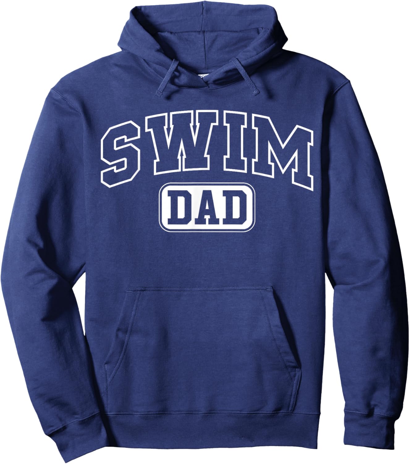 Swim Dad Funny Athletic Lettering Fathers Day Coach Swimmer Hoodie - Hoodie | Navy