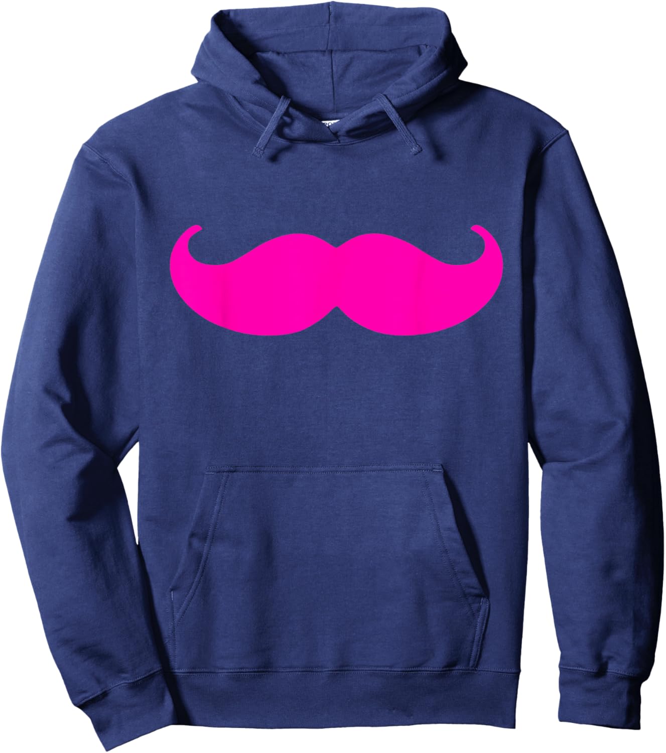 2000s Mustache Pink Hoodie - Hoodie | Navy