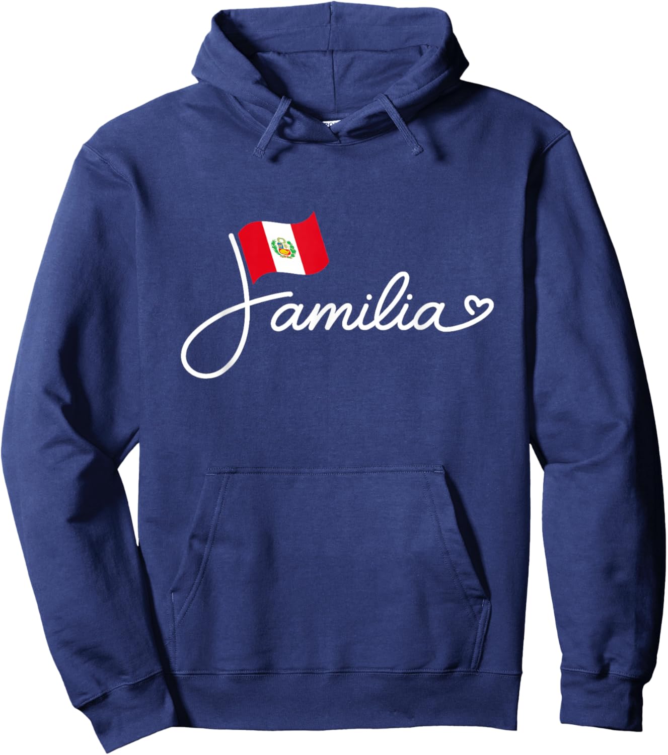 Peru Familia - Peruvian Flag Family Heritage Word Art Hoodie - Hoodie | Navy
