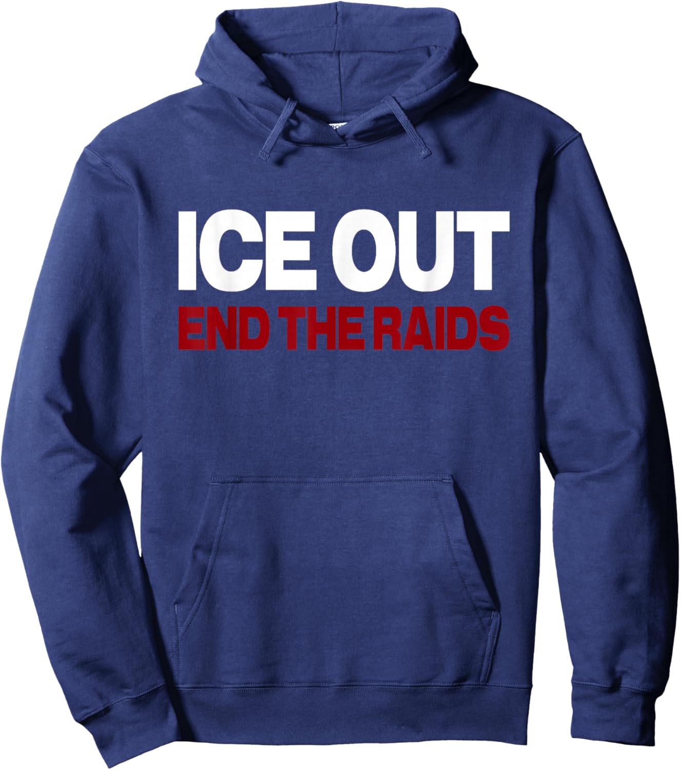 Vintage ICE Out End The Raids US Flag Distressed Men Women Hoodie - Hoodie | Navy