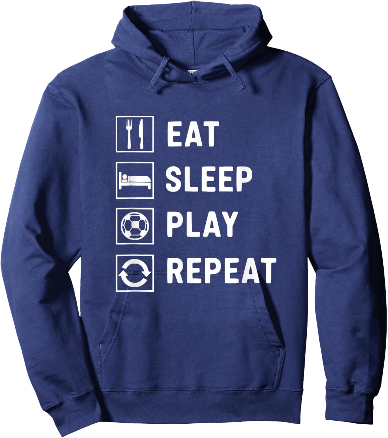 Eat Sleep Play Repeat Hoodie - Hoodie | Navy