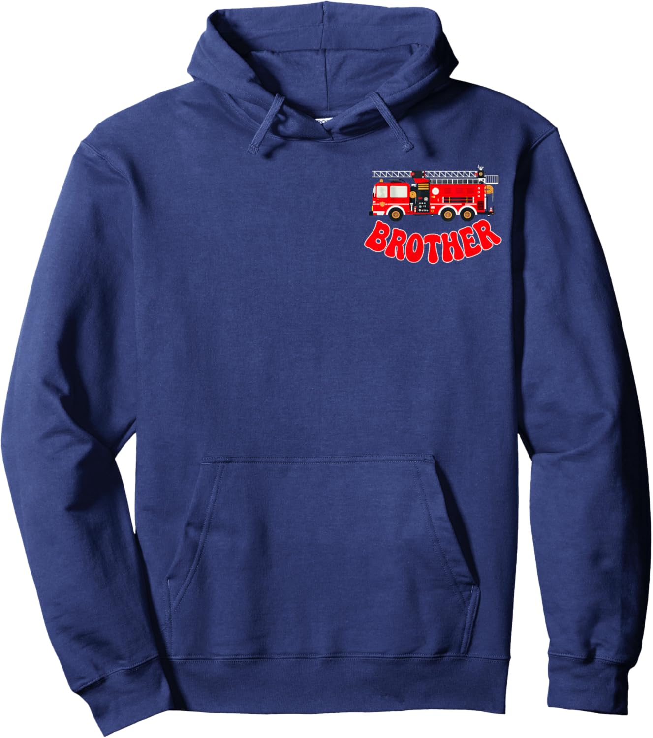Brother Birthday Boy Fire Truck Firefighter First Birthday Hoodie - Hoodie | Navy