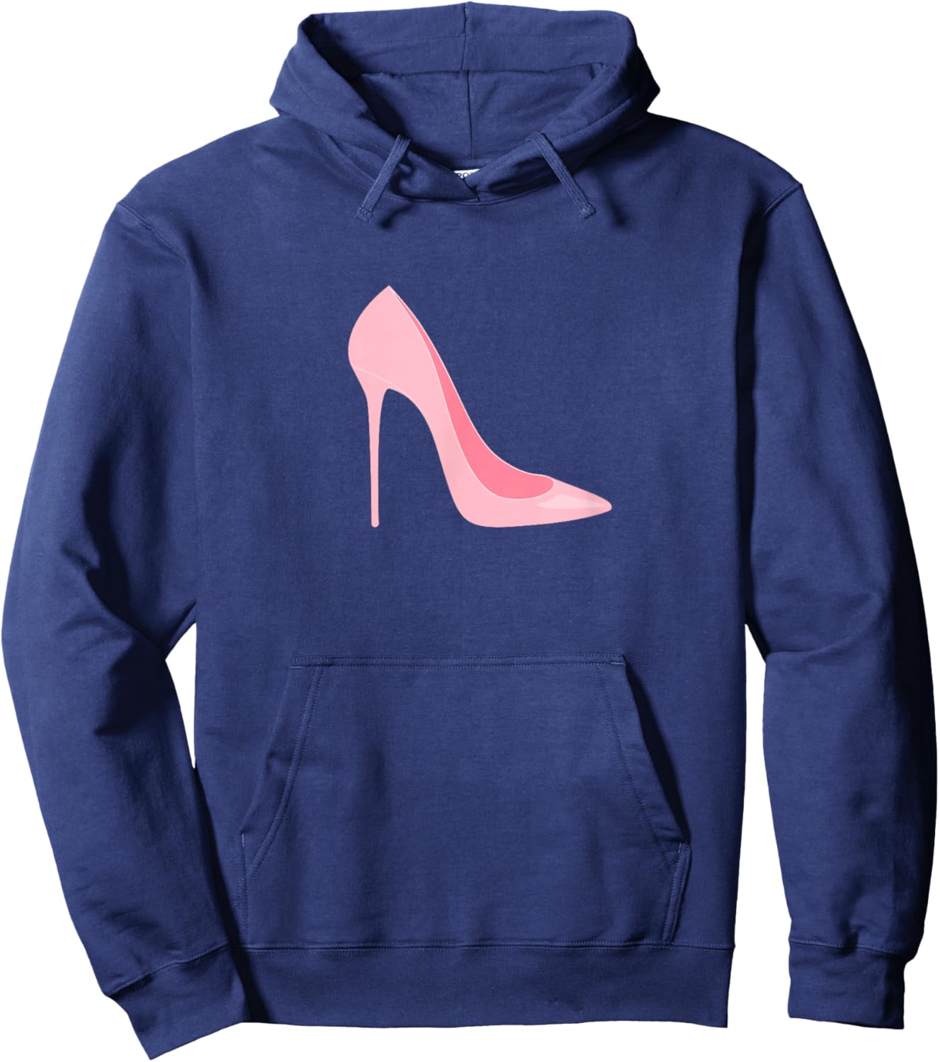 Pink Stiletto High Heel Fashion Lover Minimalist Design Hoodie - Hoodie | Navy