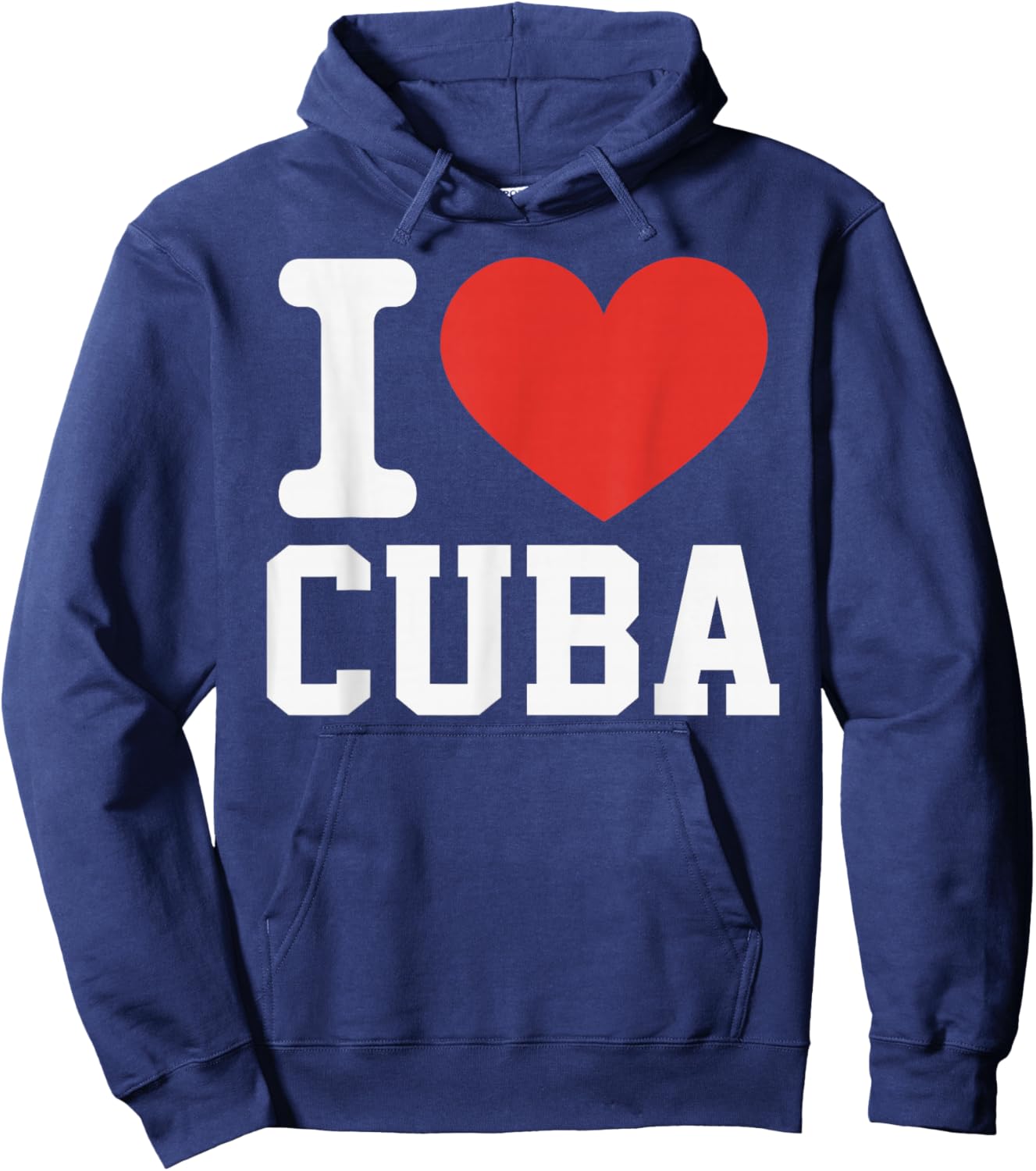 I Love Cuba Heart Souvenir Lovers Pride Travel Hoodie - Hoodie | Navy