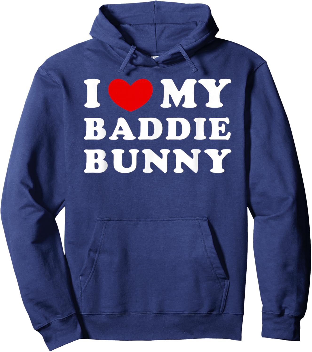 I Love/Heart My Baddie Bunny Hoodie - Hoodie | Navy