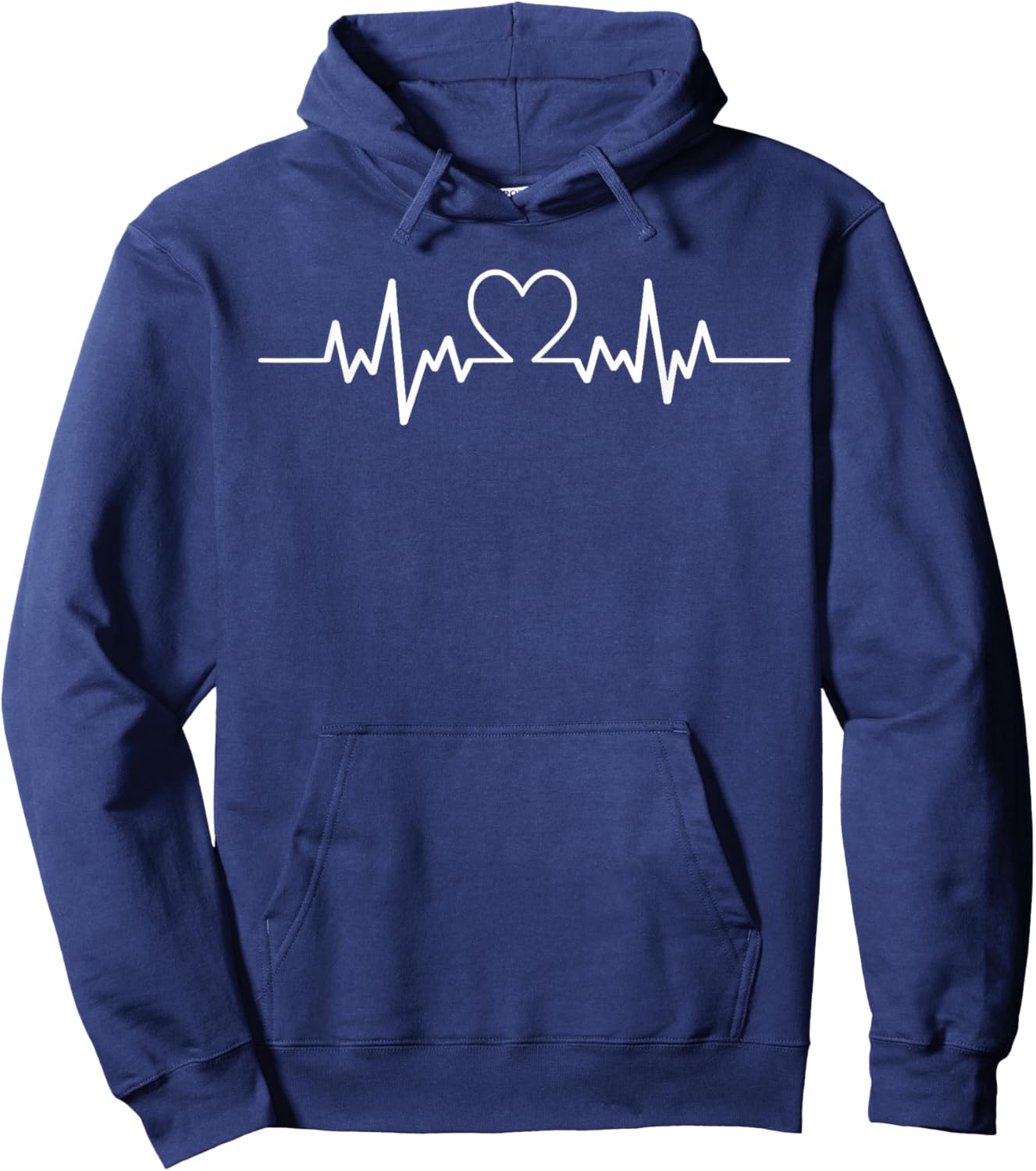 Heartbeat Heart Funny Valentines Day Men Women Girl Boy Kids Hoodie - Hoodie | Navy