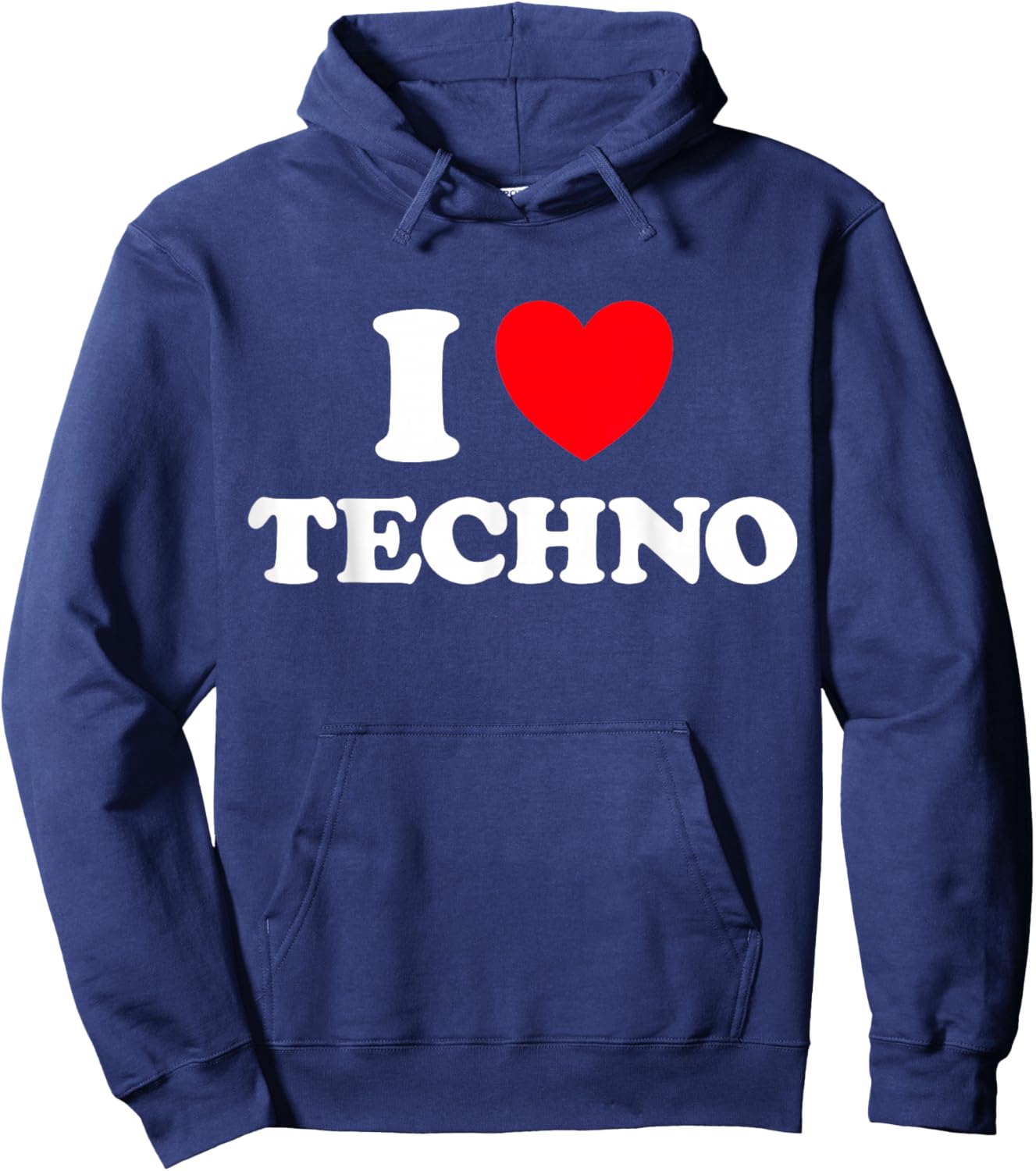 Techno Heart Funny Cute Electronic Music Favorite Genre Fan Hoodie - Hoodie | Navy