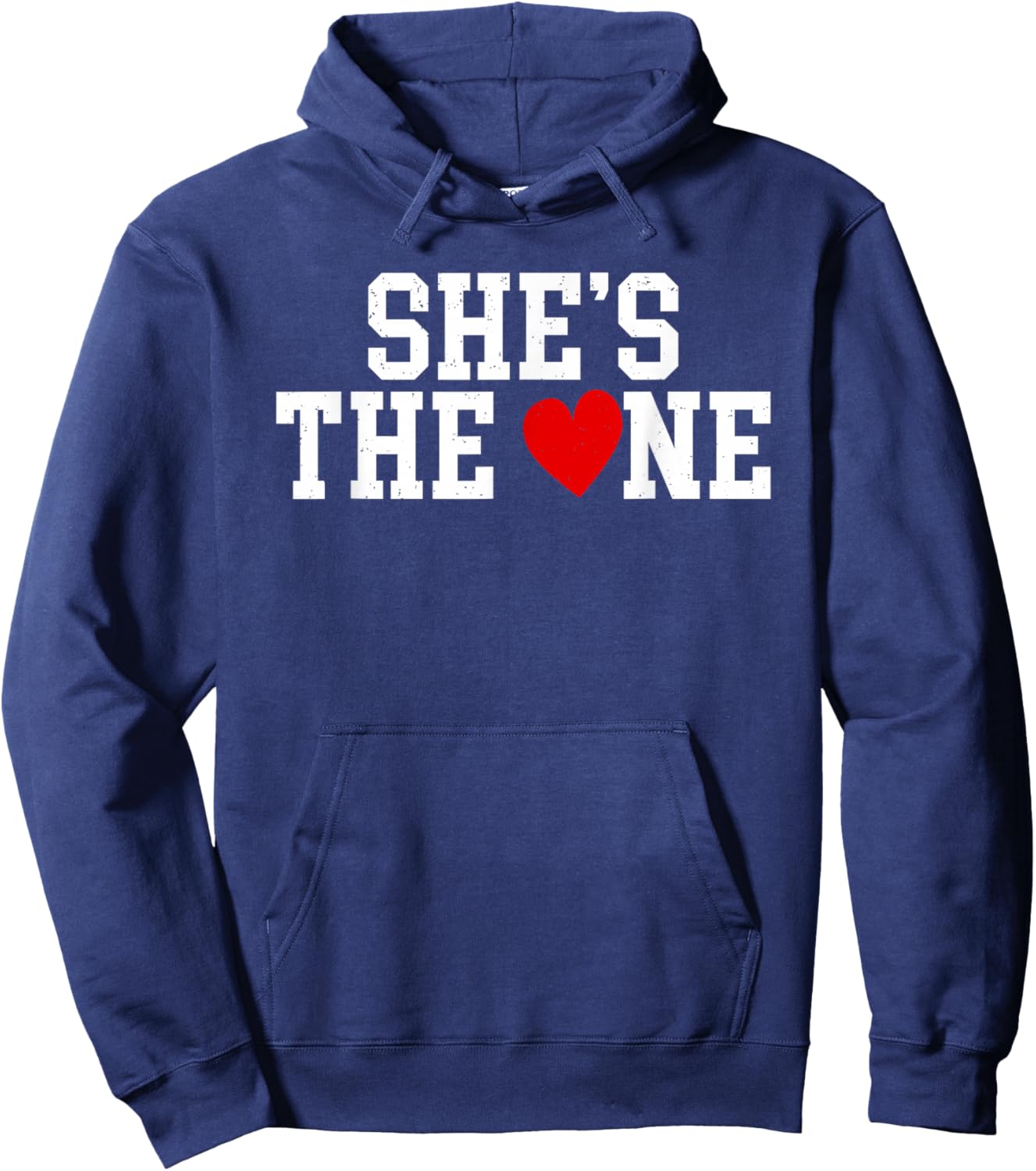 Valentines Day Shes The One Couple Matching Design Hoodie - Hoodie | Navy