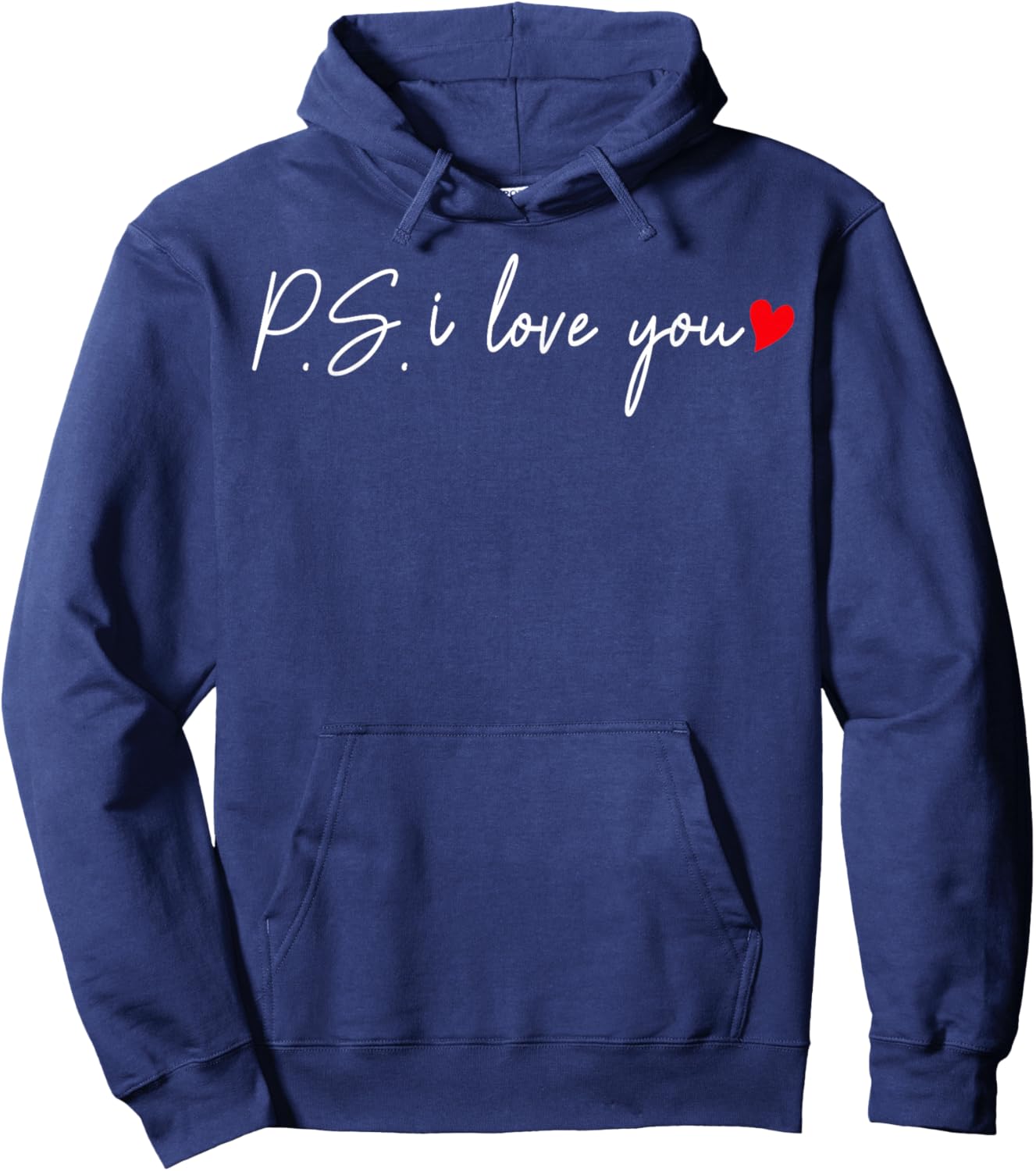PS I Love You Day Valentine's Day Purple Heart Women Men Kid Hoodie - Hoodie | Navy