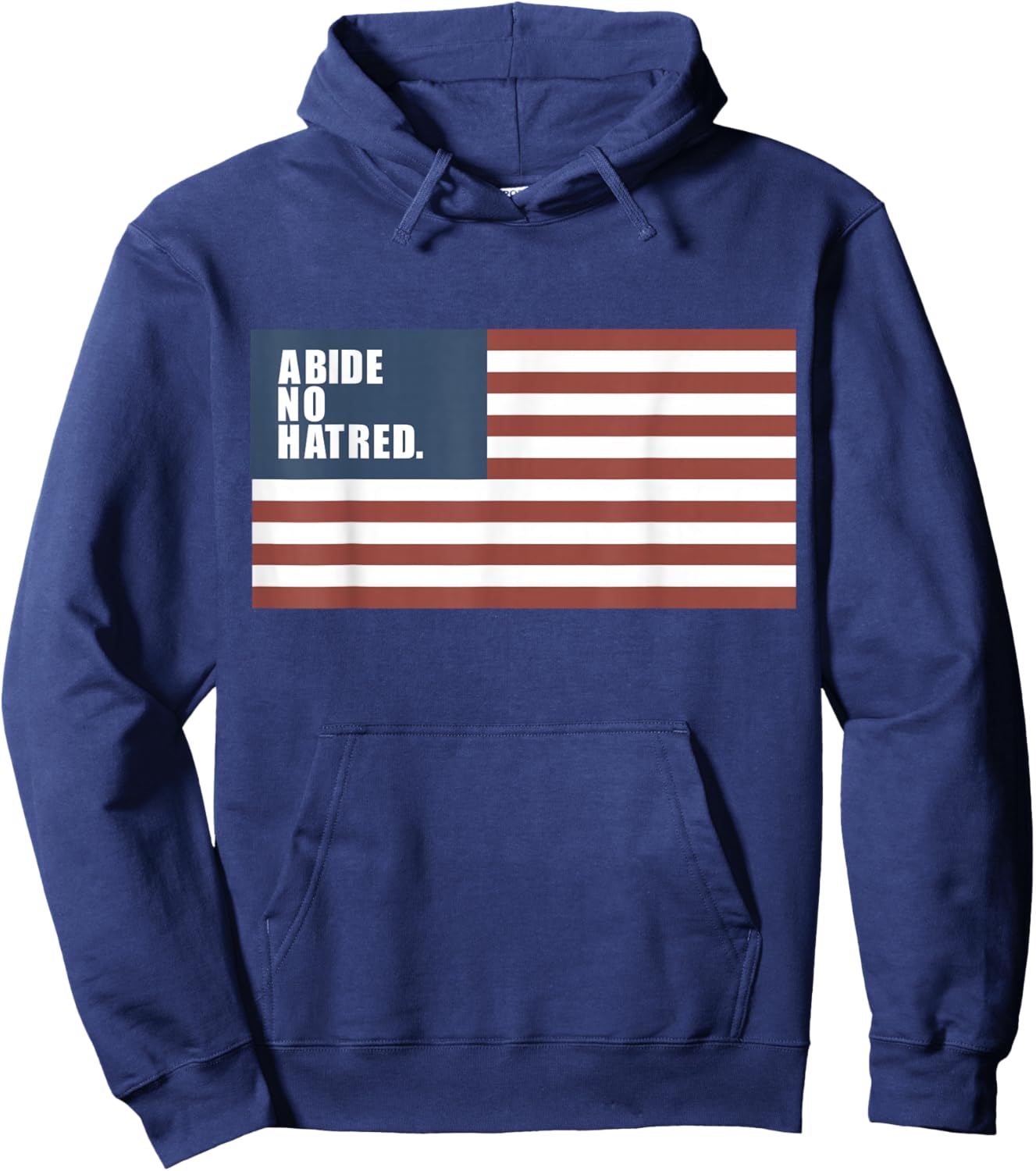 Abide No Hatred, Patriotic American Flag Hoodie - Hoodie | Navy