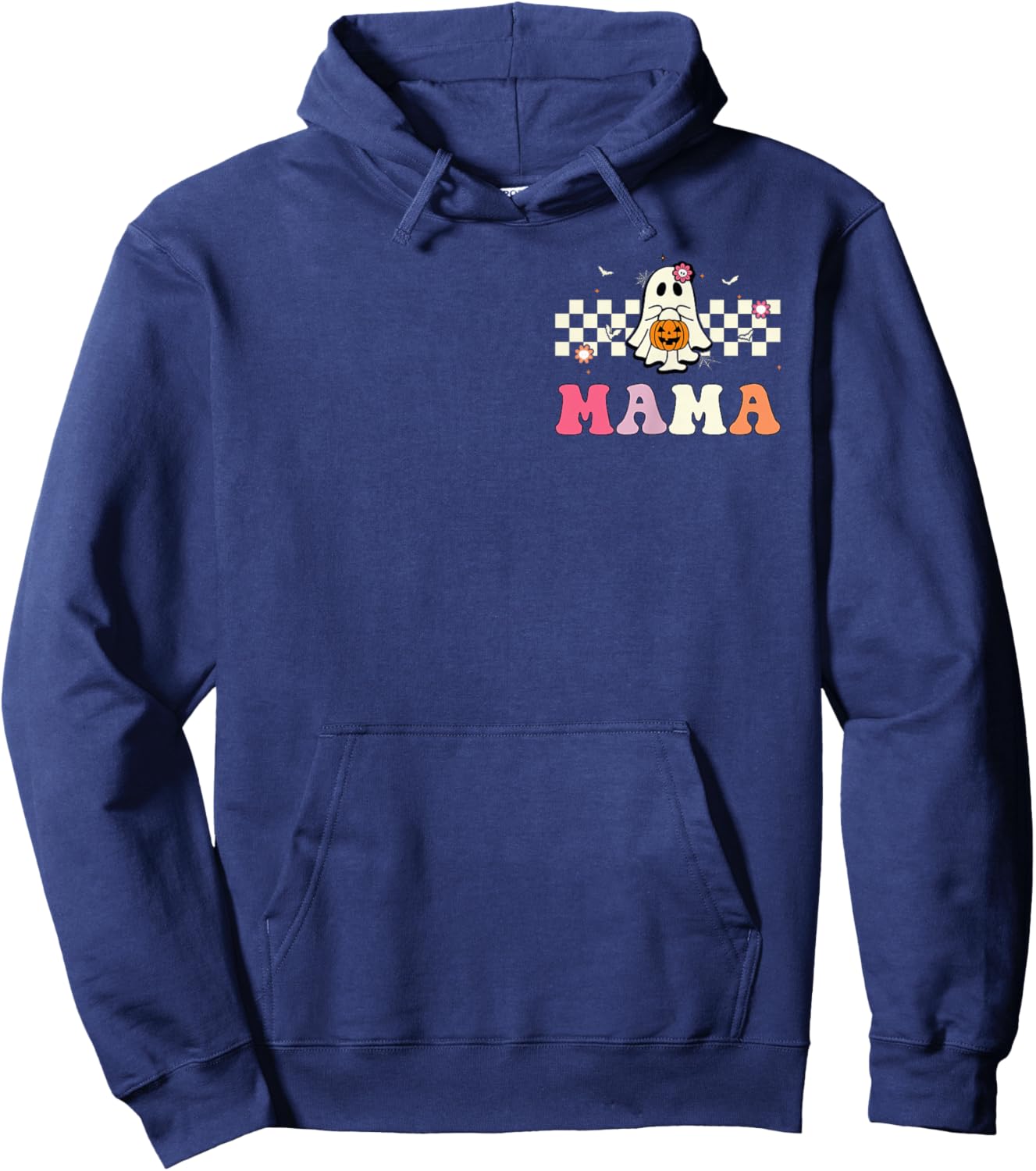 Mama Ghost Boo One Spooky Mama First Halloween Birthday Boy Hoodie - Hoodie | Navy