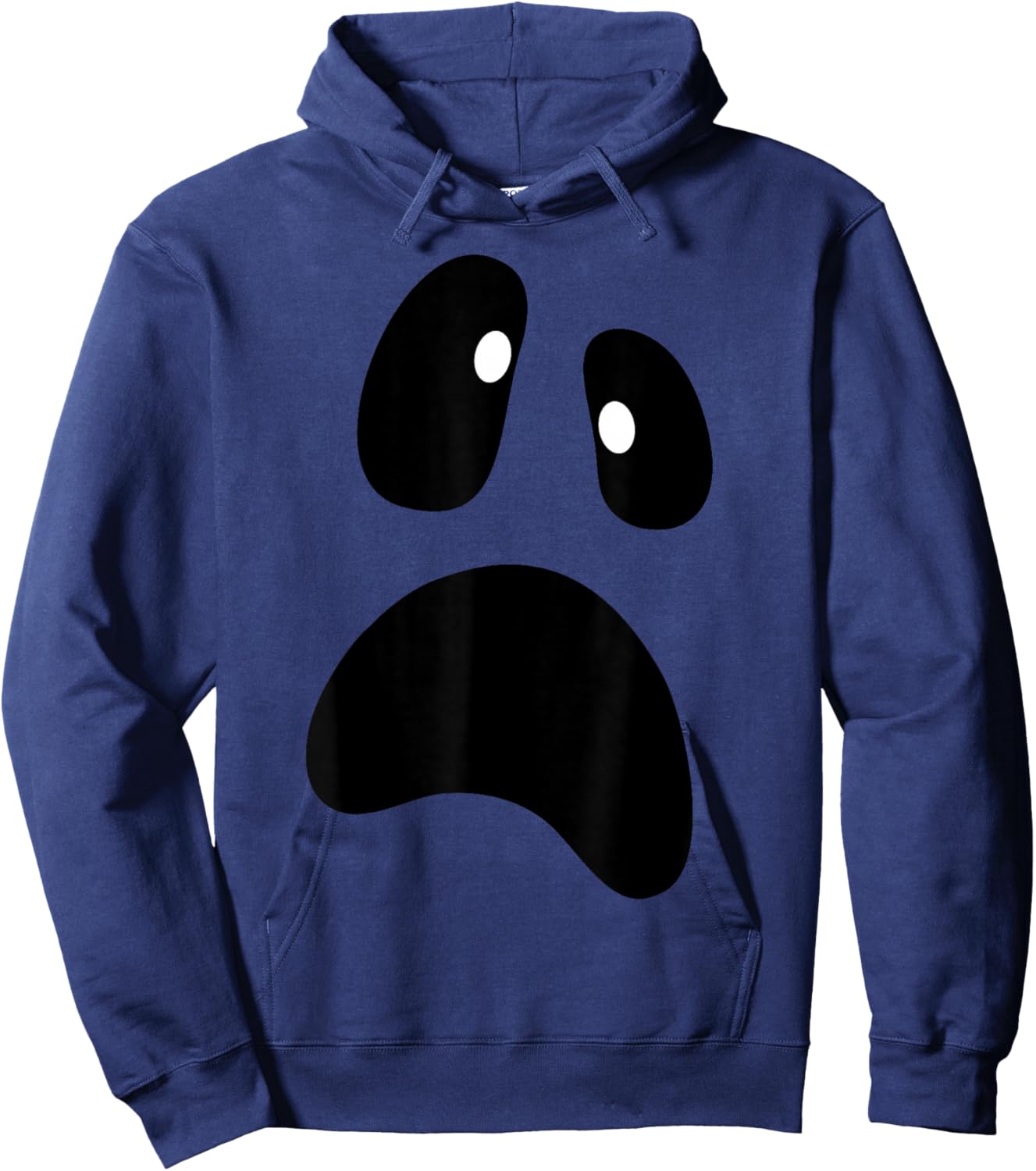 Ghost Silly Face Spooky Halloween Ghost Face Easy Costume Hoodie - Hoodie | Navy