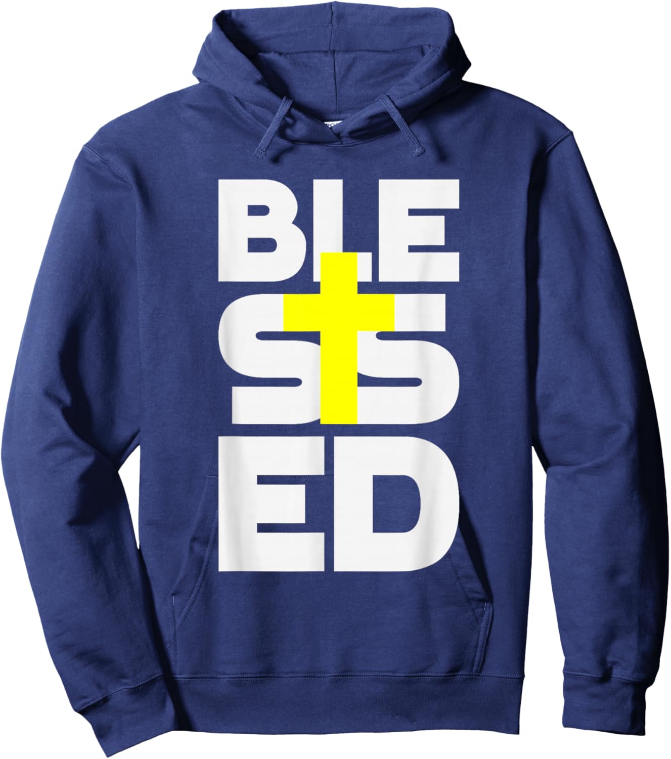 Blessed Cross Christian Faith Religious Design Women Men Kid Hoodie - Hoodie | Navy