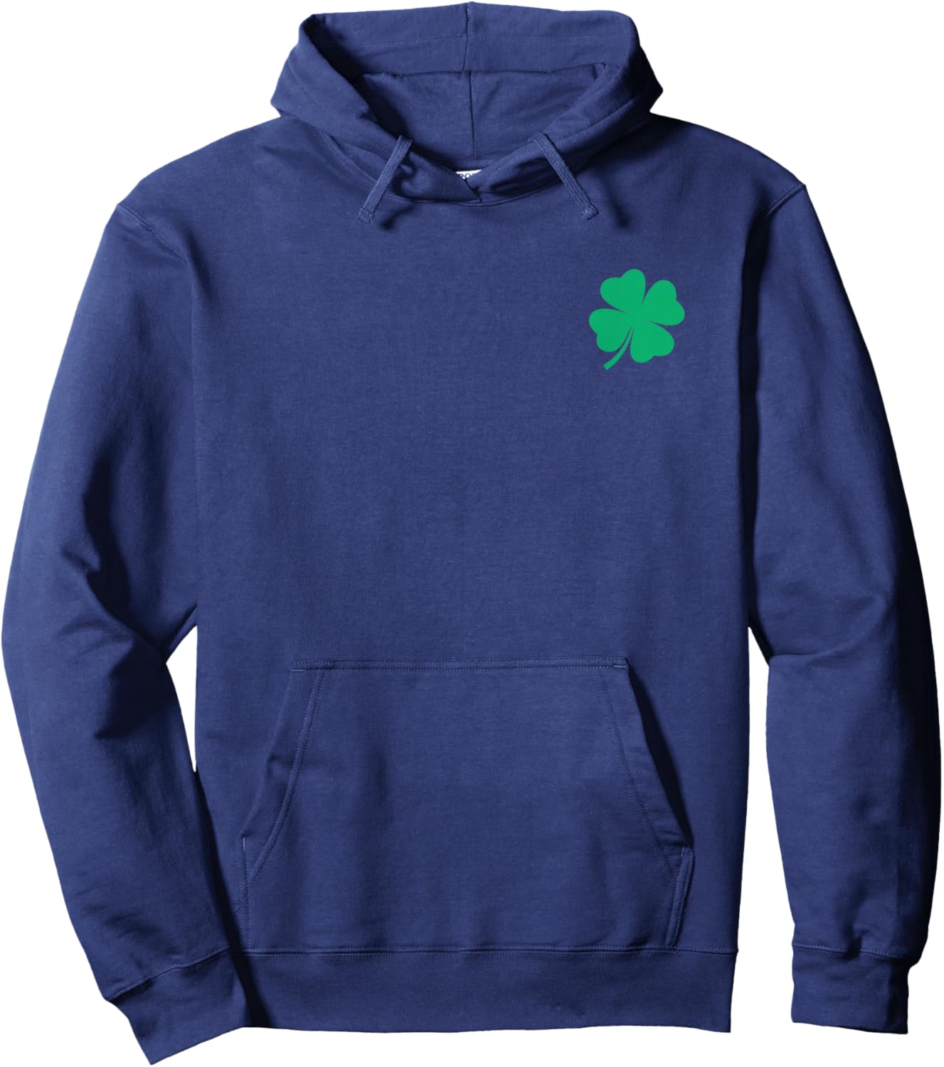 Four Leaf Clover Pocket Irish Shamrock St.Patricks Day Green Hoodie - Hoodie | Navy