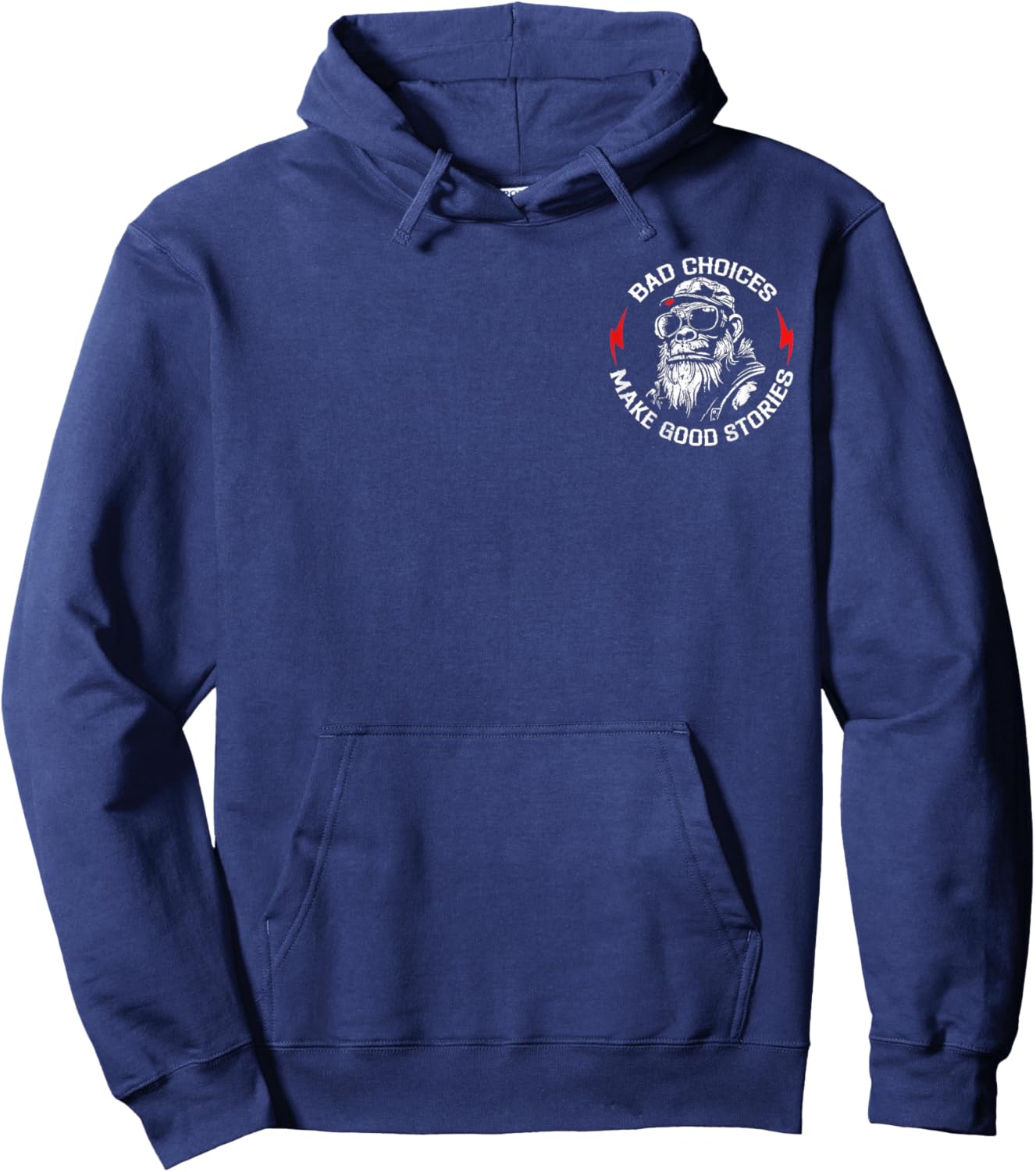 Monkey Bad Choices Make Good Stories Funny Saying 2 Sides Hoodie - Hoodie | Navy