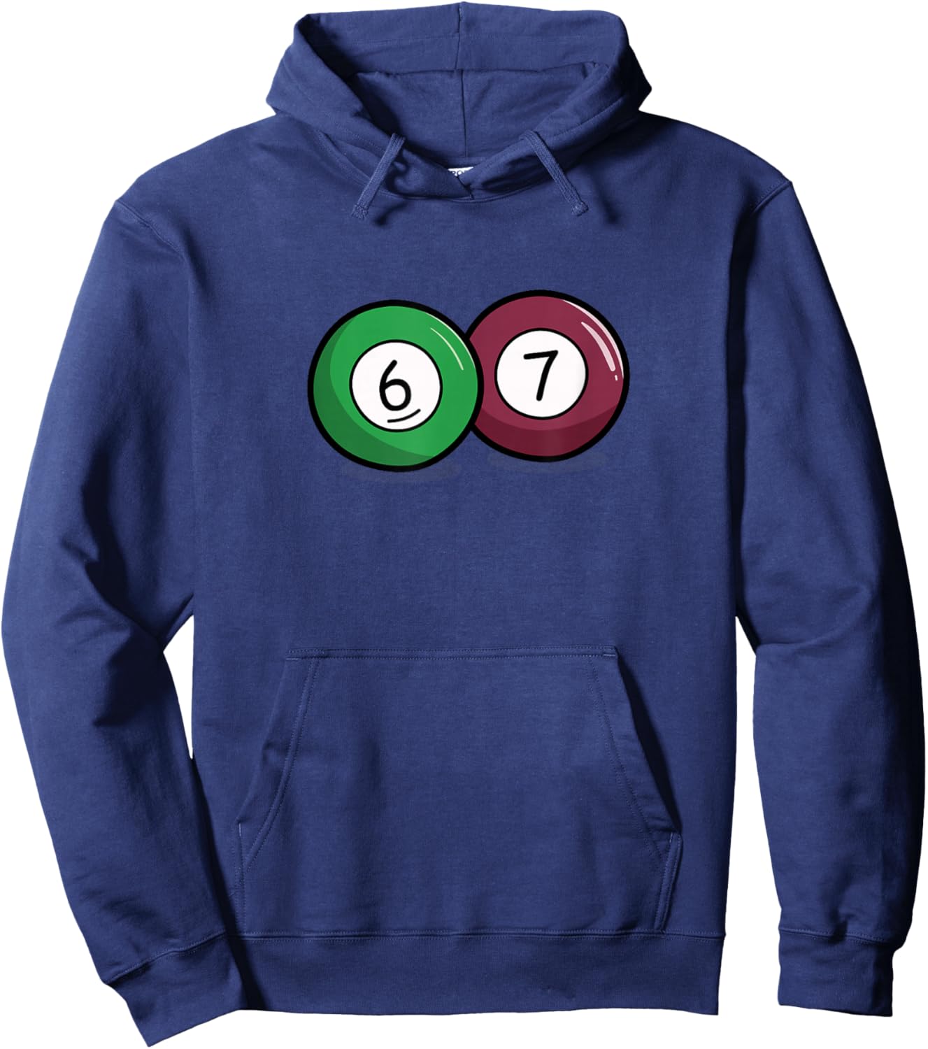 Funny 6 7 Meme Pool Billiard Balls Hoodie - Hoodie | Navy