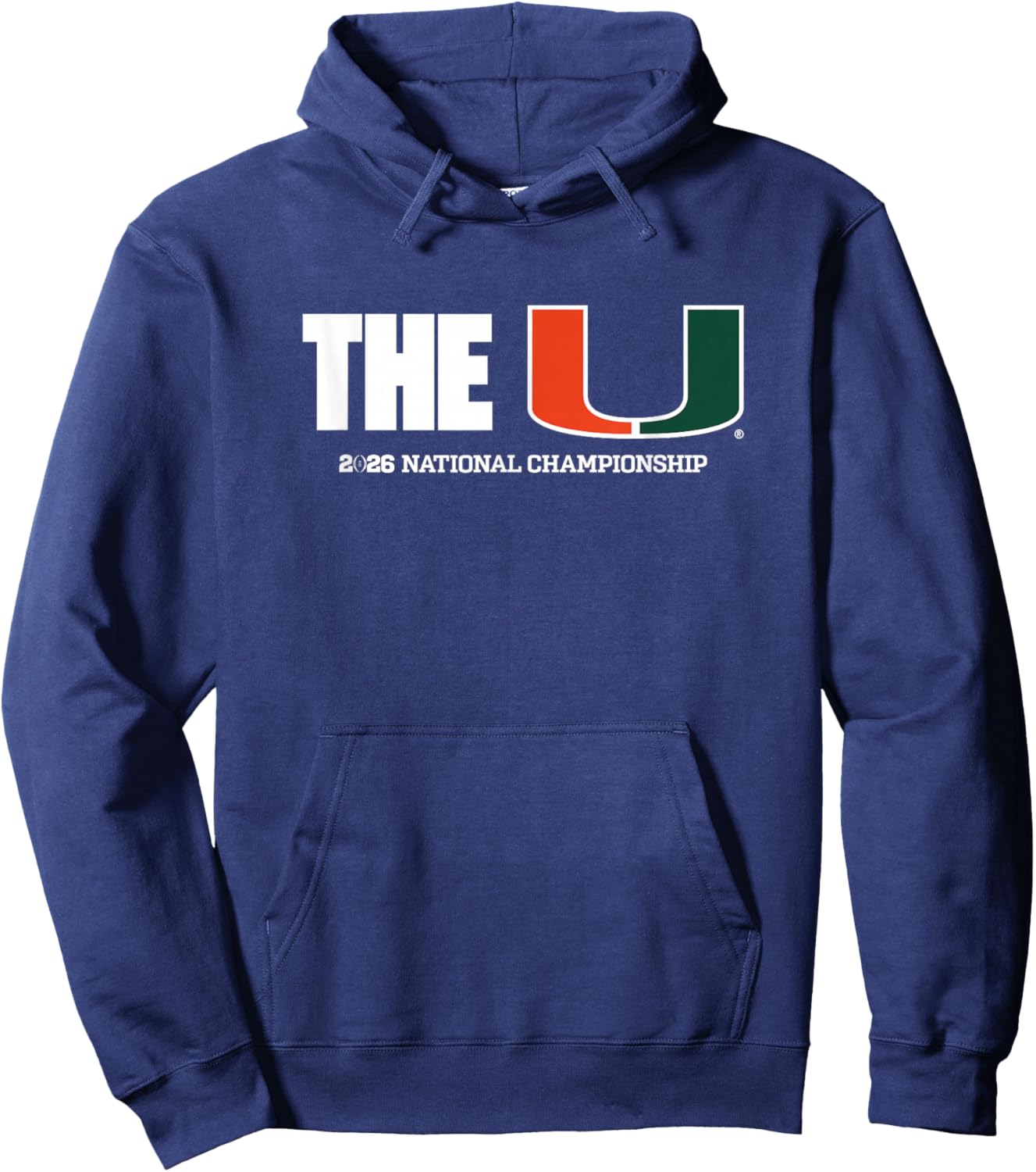 Miami 2025-26 CFP National Championship The U (Black) Hoodie - Hoodie | Navy